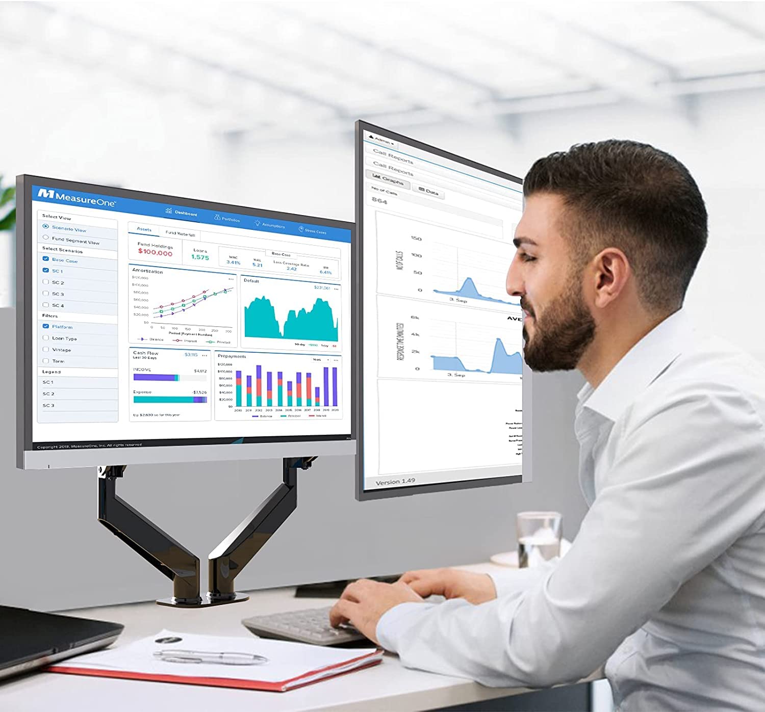 Dual Monitor Arm, Dual Monitor Mount, Monitor Desk Mount, Dual Monitor Stand Vesa Bracket, Monitor Stands For 2 17 32Inch & 22Lb