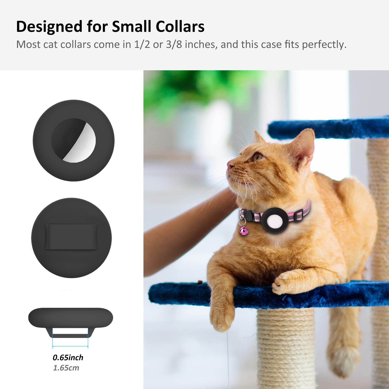 Simplethings Air-Tag Cat Collar Holder, Pet Silicone Protective Case For Air-Tag, 2Pack Waterproof Case Cover For Apple Air-Tag