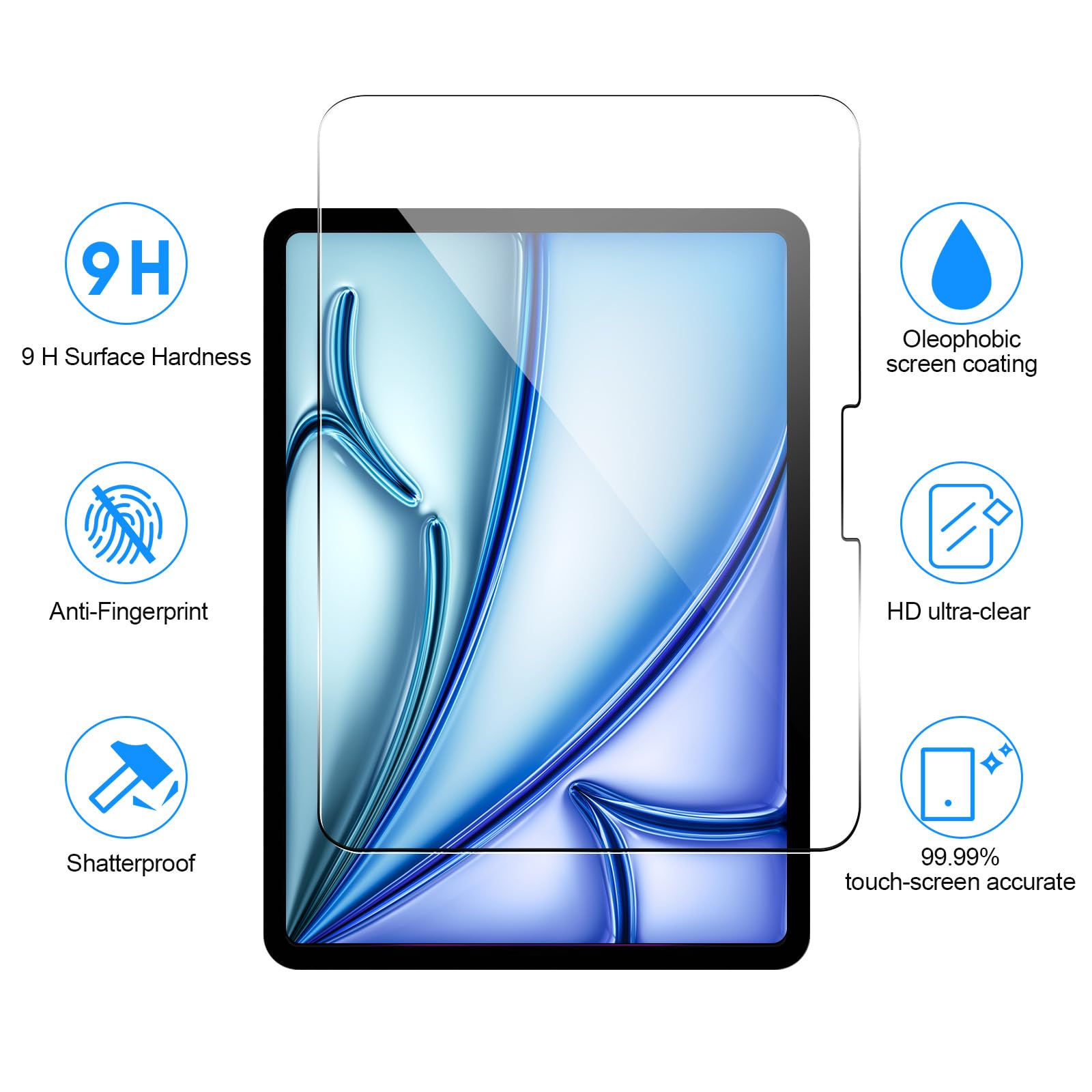 Sibeitu Screen Protector For Ipad Air 11 Inch 2024 Model M2, 2 Pack Ipad Air 6Th Generation Tempered Glass Film, 9H Hardness Hd