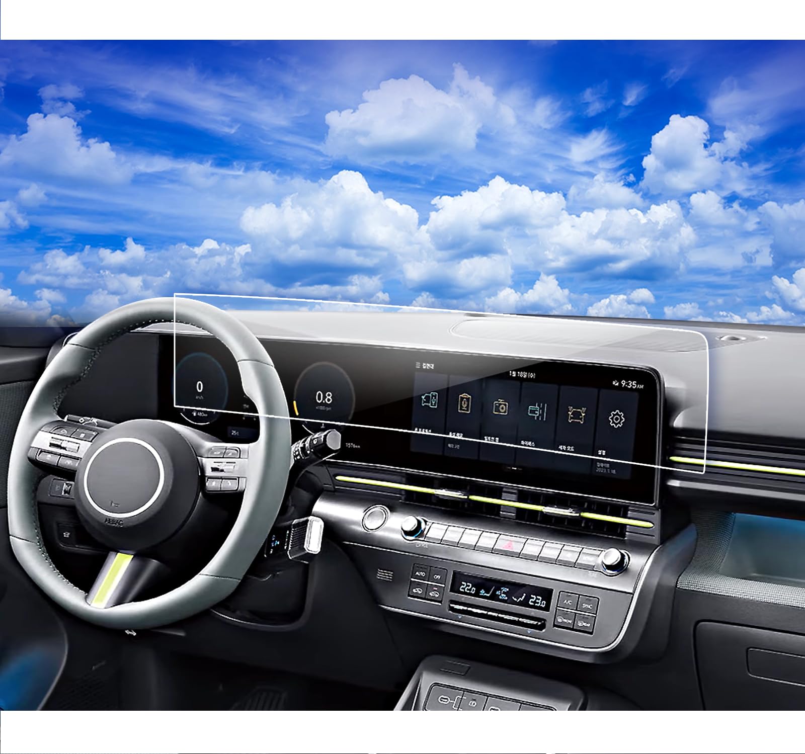 Xxciwp 2024 Hyundai Kona Screen Protector For 2024 Hyundai Kona N Line/Limited Dual 12.3Inch Plastic Screen Protector Hd Touchsc