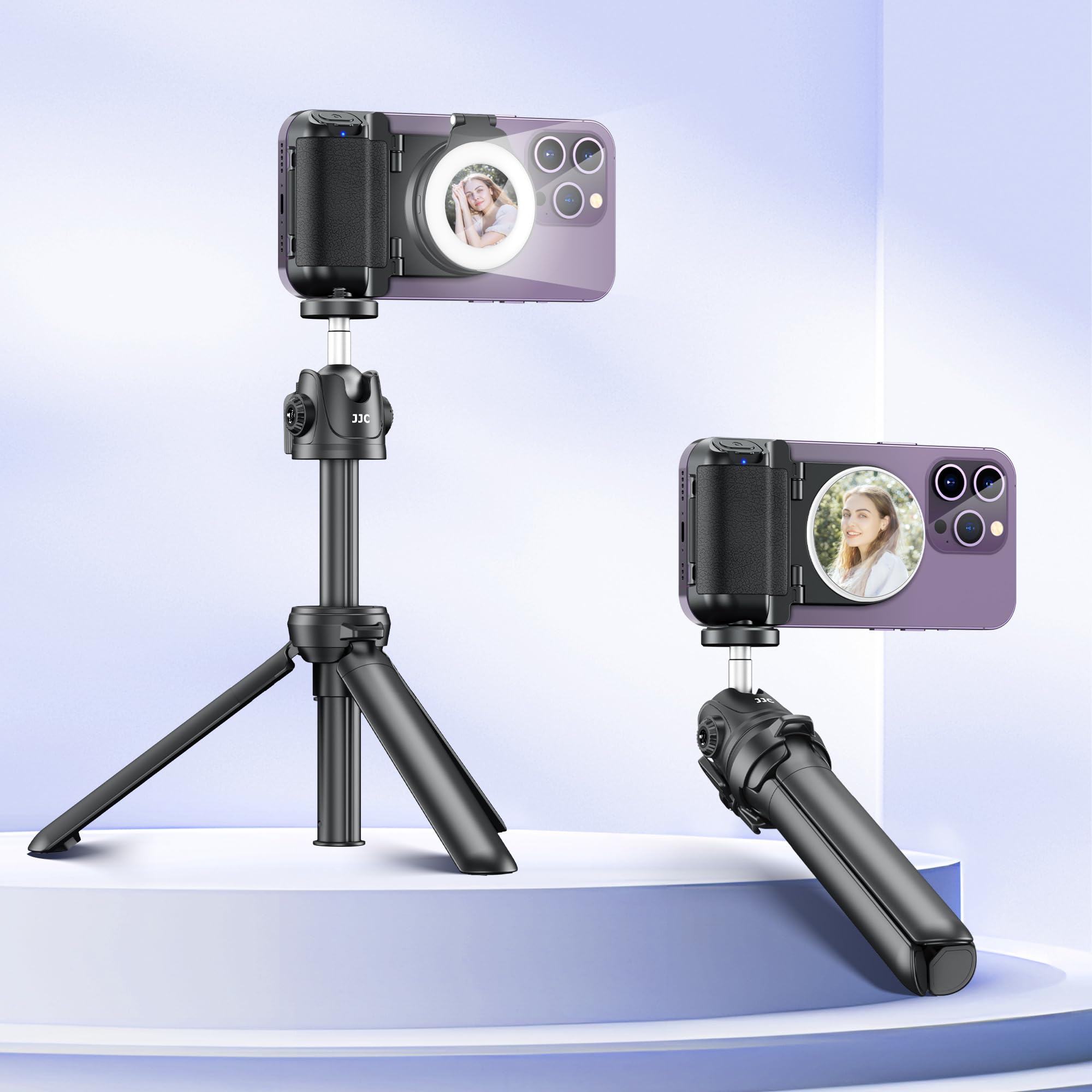 Magnetic Smartphone Shooting Holder Hand Grip Handle Snap On Phone Stand With Tripod Mount & Wireless Shutter Remote Control For