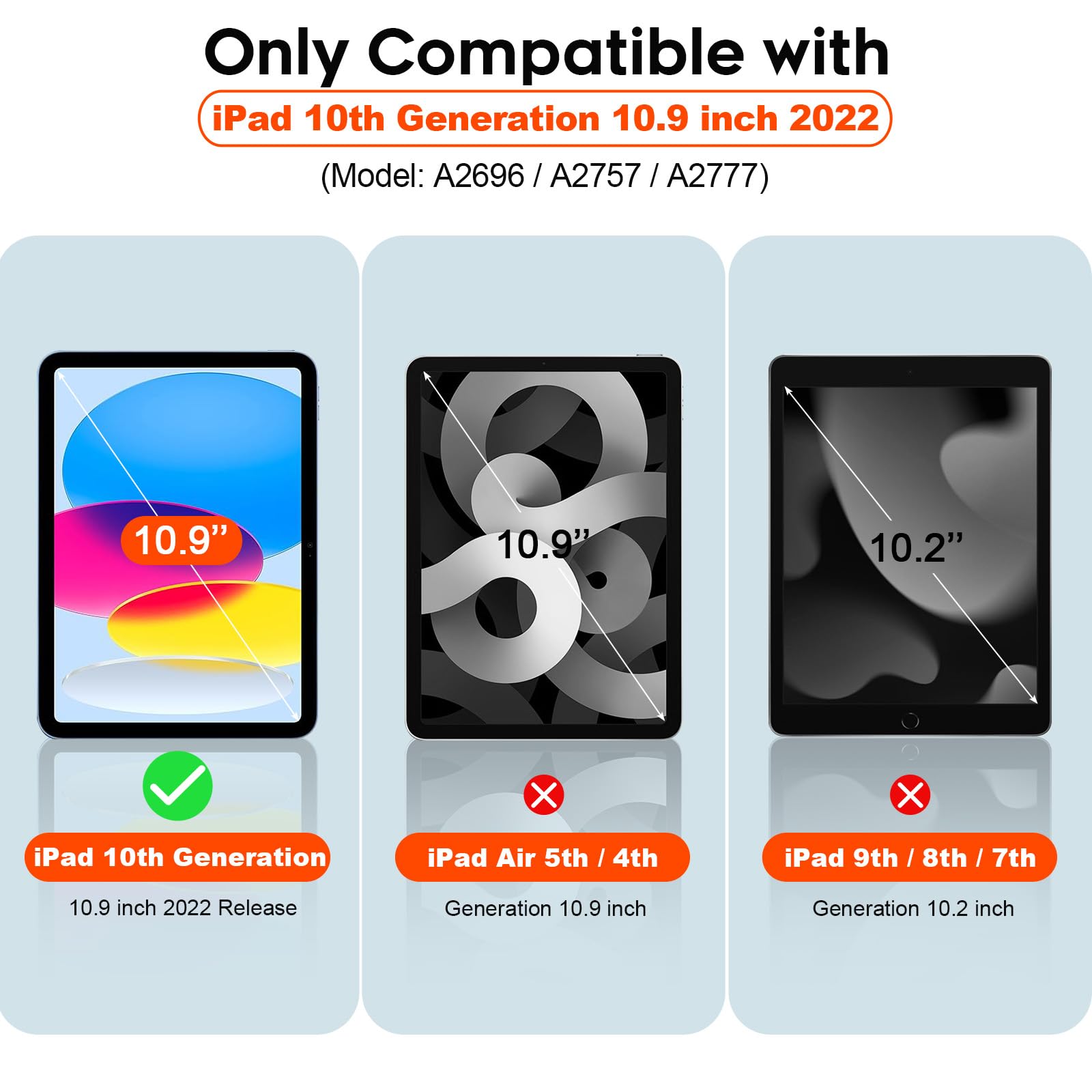 Supfine For Waterproof Ipad 10Th Generation Case, [Built In Screen Protector] [Ip68 Waterproof] [Military Drop Protection] Heavy