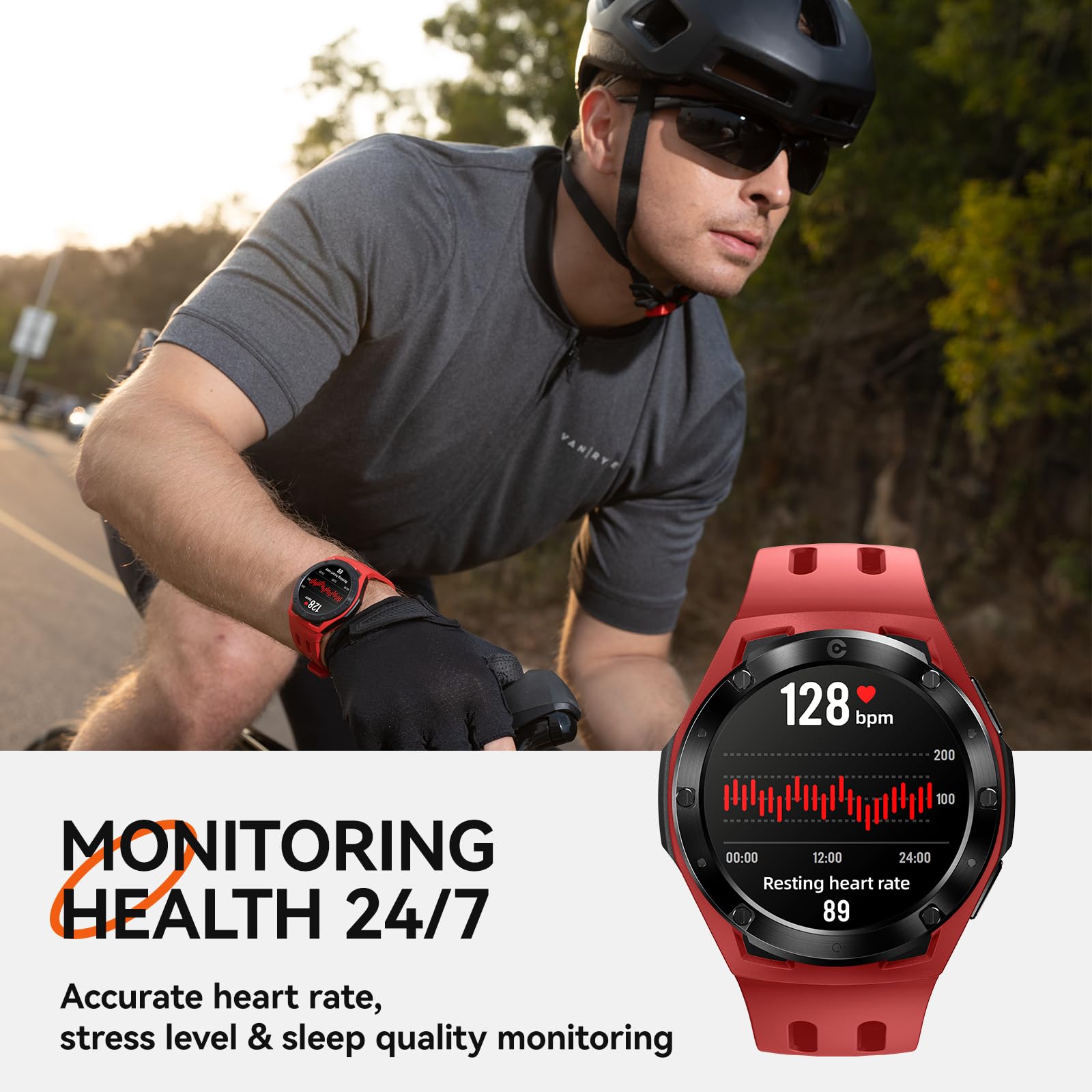 Mentech Xe1 Smartwatch, Lightweight Fitness Tracker With 1.2    Touch Screen, 110 Sport Modes, Gps, Sunlight-Visible, 5Atm Water