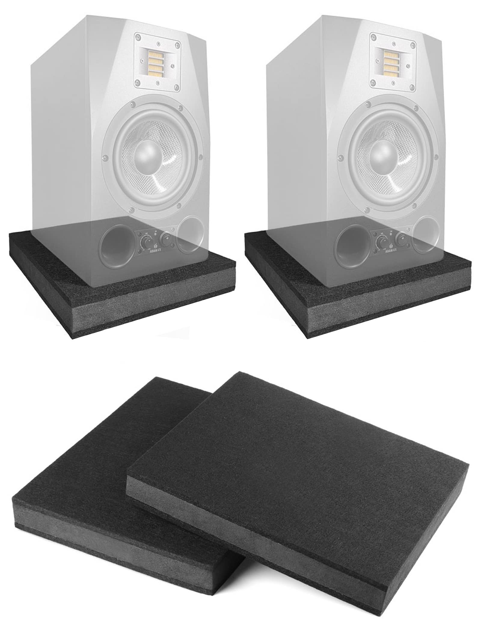 For 5''  8'' Studio Monitor Speaker Noise Isolation Pads 3 Layer Acoustic Stand Riser Foam Subwoofer Isolation Pad Audio Vibrati