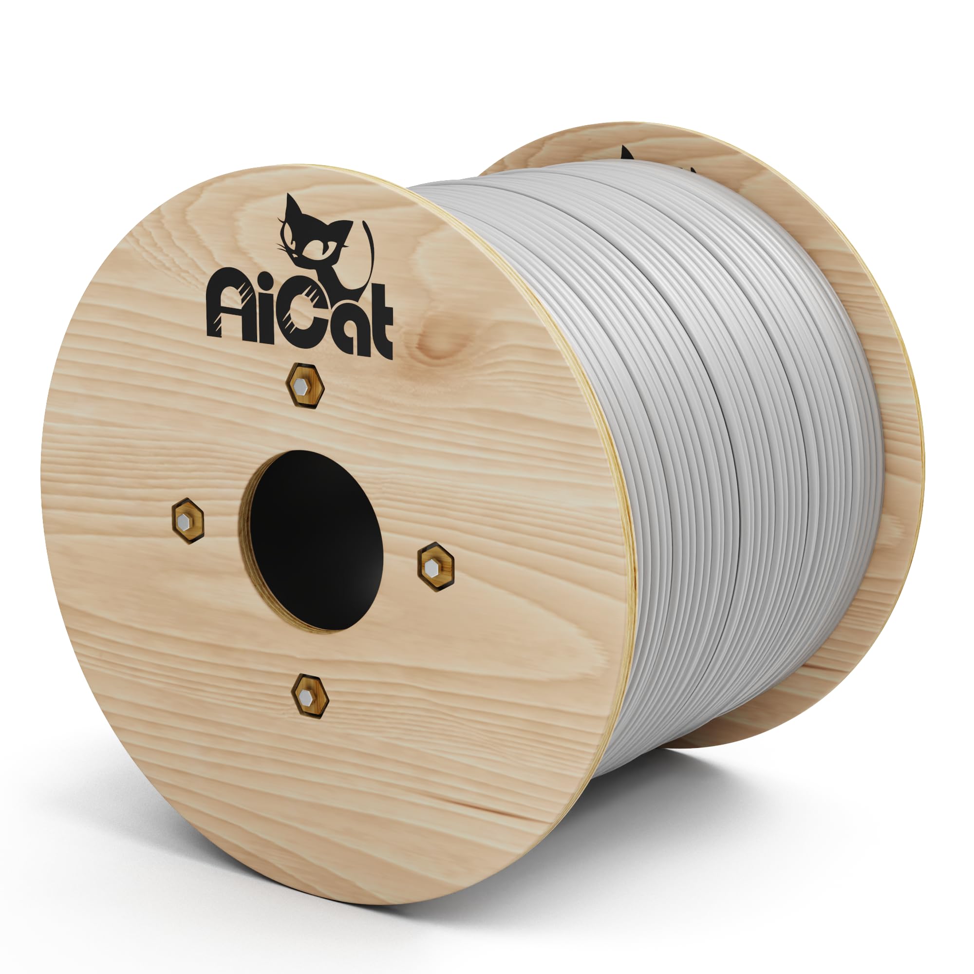 AiCat Cat6 Direct Burial Cable 1000ft - 23AWG Solid Copper Conductors 550MHz, PoE++(4PPoE), UL Listed, Unshielded Twisted Pair U