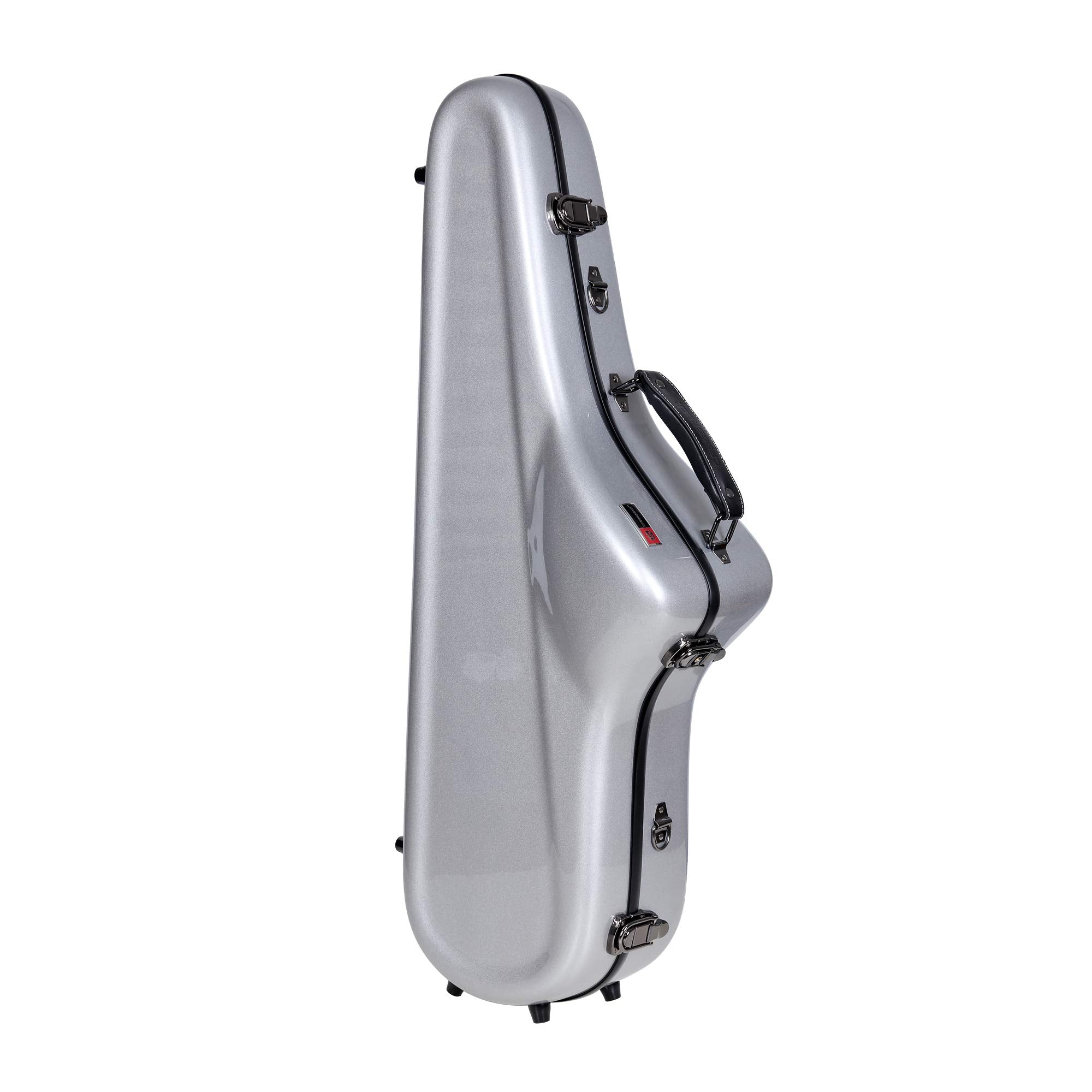 Crossrock Pro Grade Tenor Saxophone Case | Metallic Silver Finish, Tsa Lock, Elite Protection, Detachable Straps, Accessory Pock