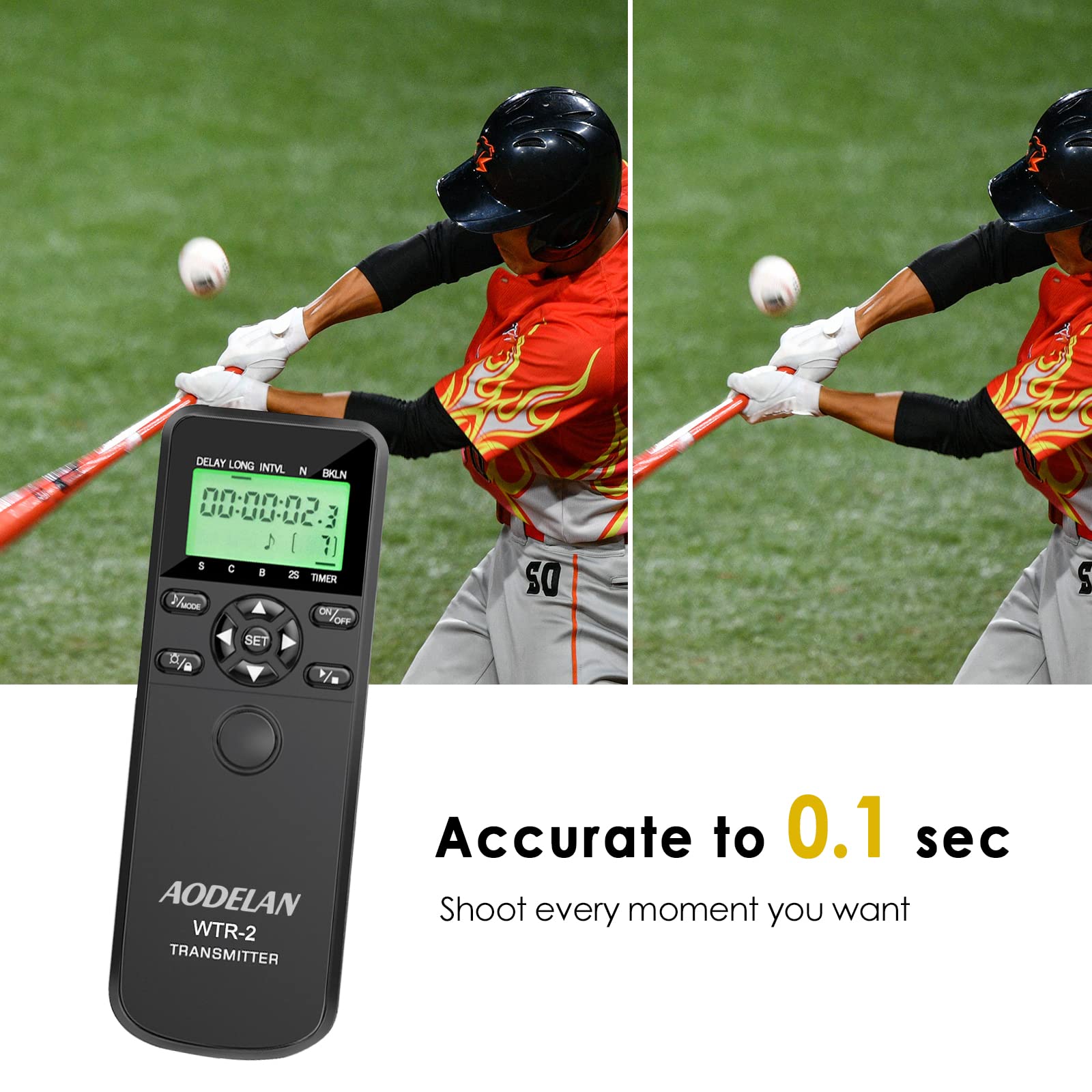 Wireless Shutter Intervalometer Timer Control With Lcd And Hdr For Nikon D750, D5300, D5600, D7200, D7500, Z6, Z7, Z9, D800, D85