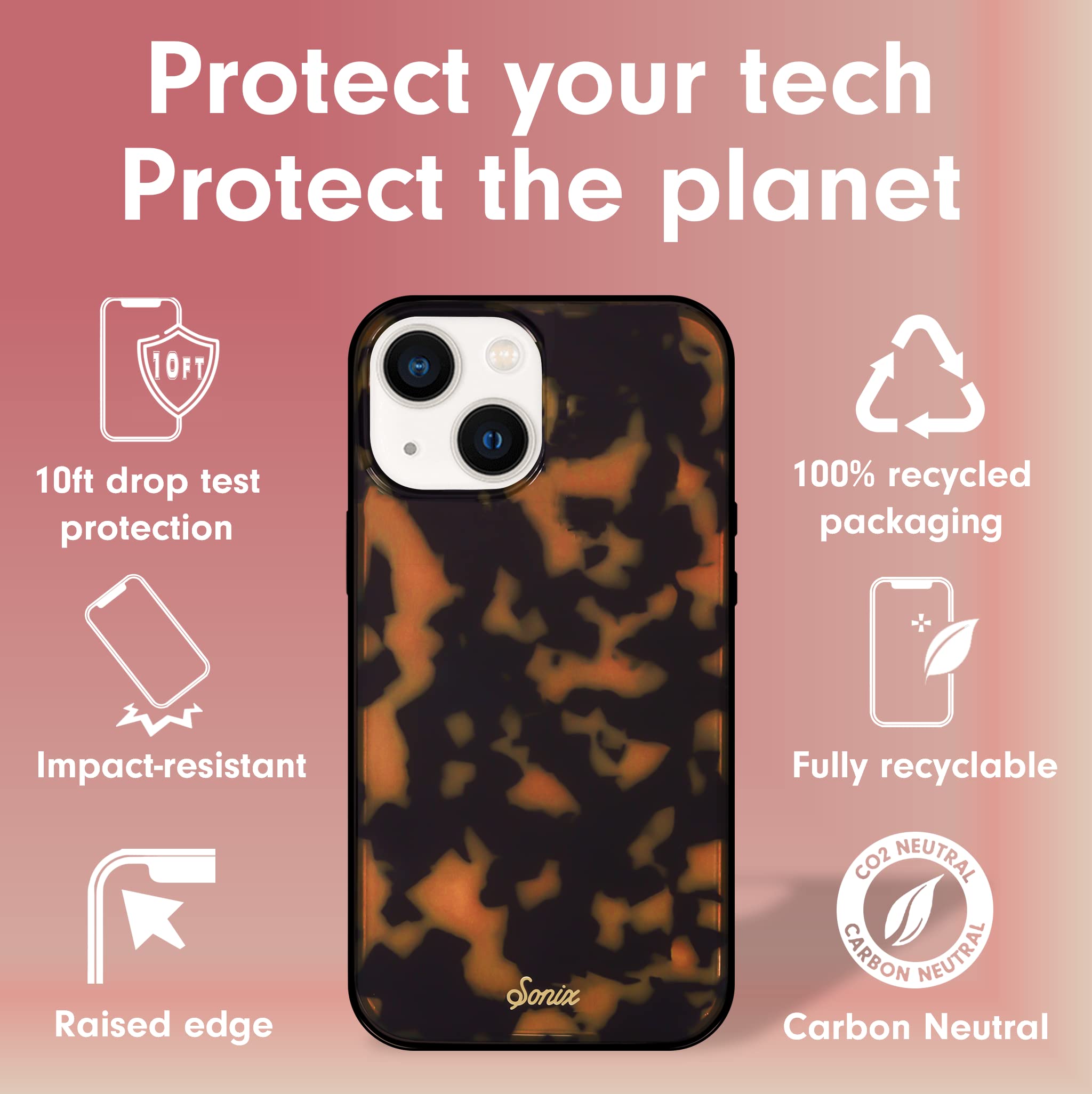 Sonix Case For Iphone 15 Plus, Iphone 14 Plus | Compatible With Magsafe | 10Ft Drop Tested | Tortoiseshell | Brown Tort