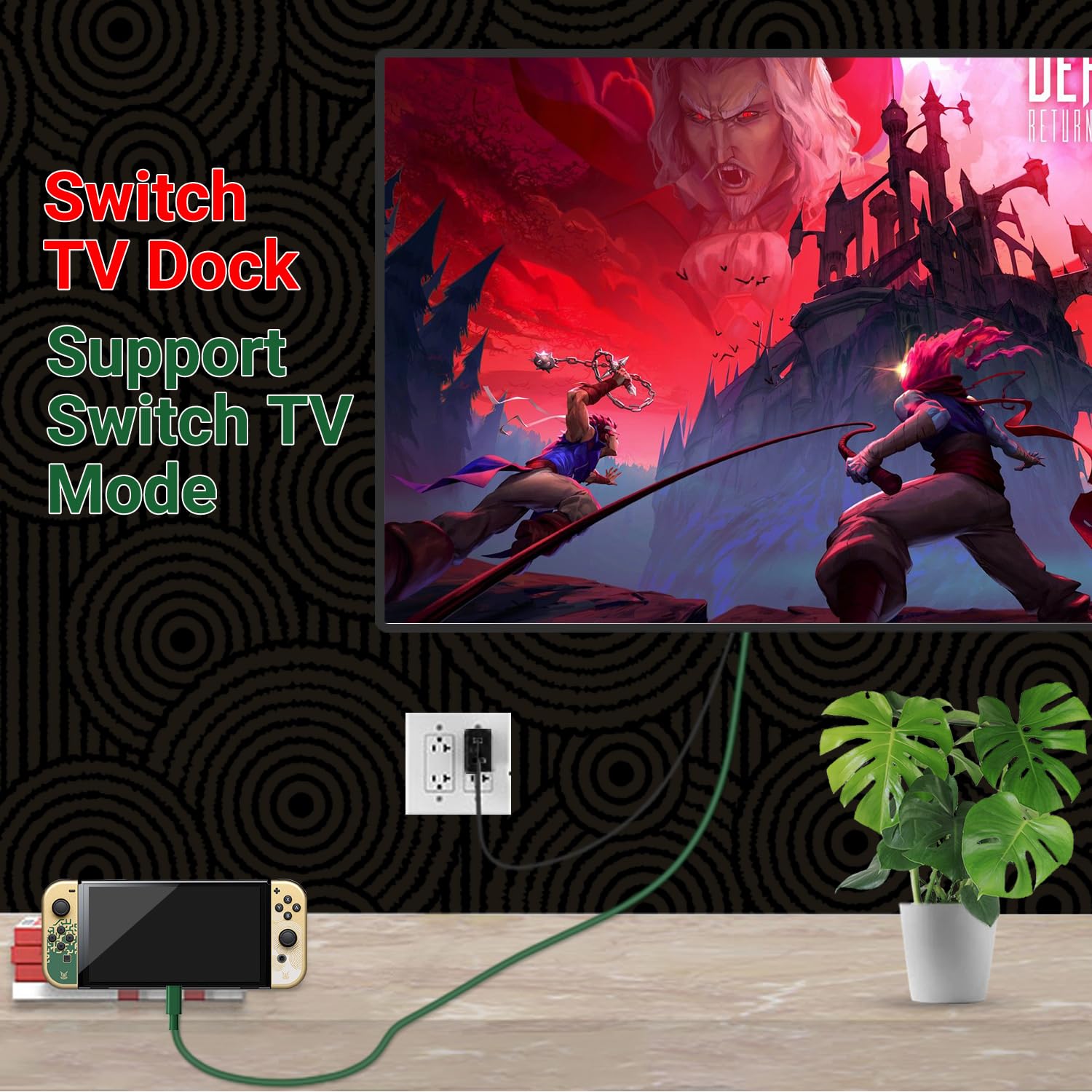 Boreguse Switch Dock For Nintendo Switch Dock/Nintendo Switch Oled Dock, 6Ft Switch Tv Dock, Steam Deck Dock Cable With 4K/1080P