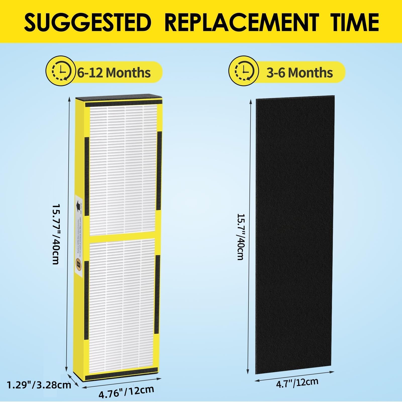 Gazeer Flt4825 Hepa Filter B Replacement Compatible With G Guardian Ac4825 Ac4300 Ac4800 Ac4900 Ac4850,6 H13 True Hepa Filters+8