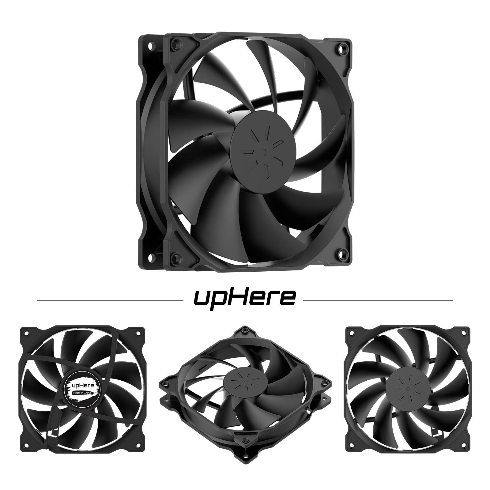 Uphere 3 Pack Long Life Computer Case Fan 120Mm Cooling Case Fan For Computer Cases Cooling,12Bk3 3