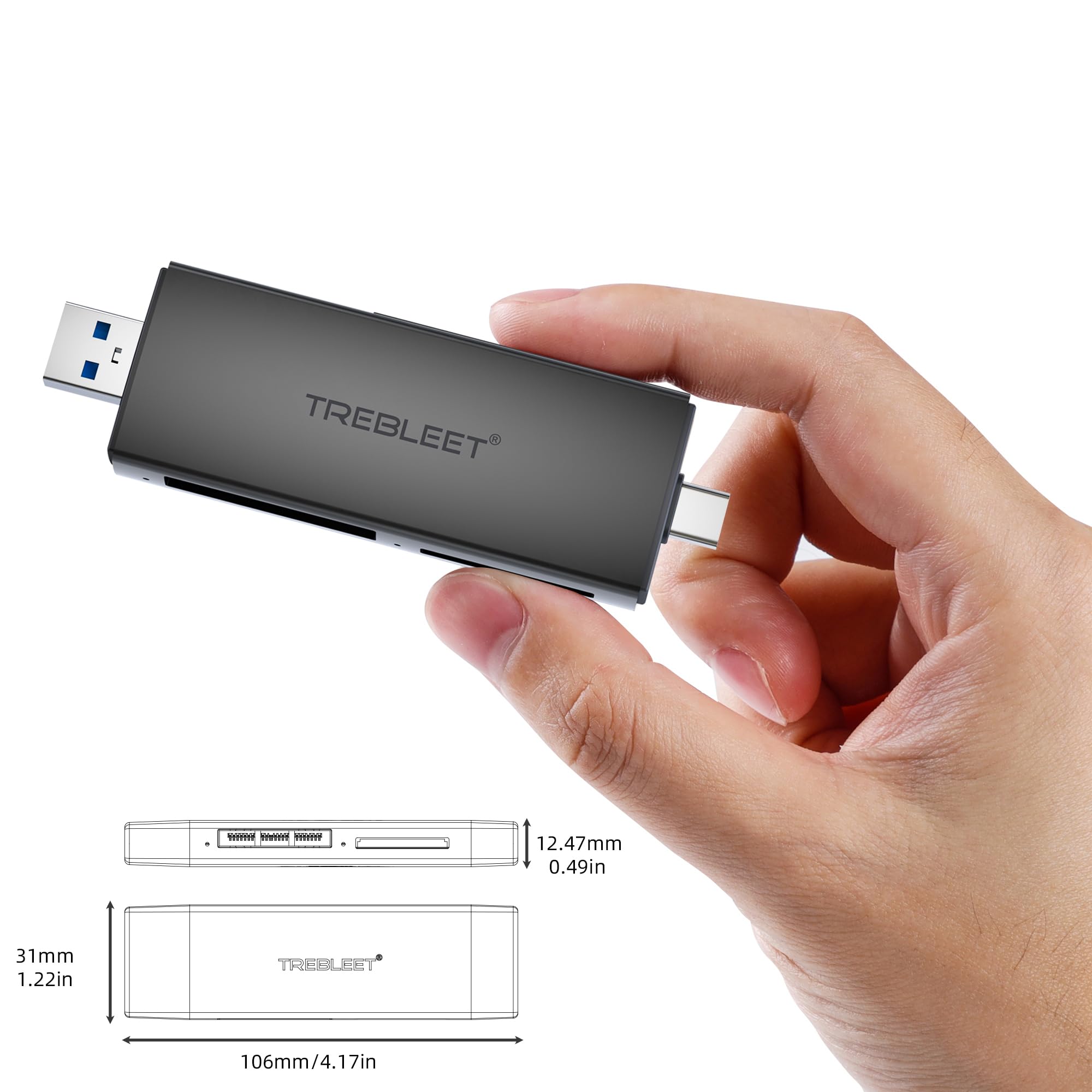 Cfexpress Type B And Sd Uhs Ii Dual Slot Memory Card Reader, Usb 3.2 10Gbps, 2 In 1 Usb C & Usb A Port, Otg For Iphone 15 Pro/Ipad Pro/Pc/Laptop/Smart Phone/Tablet