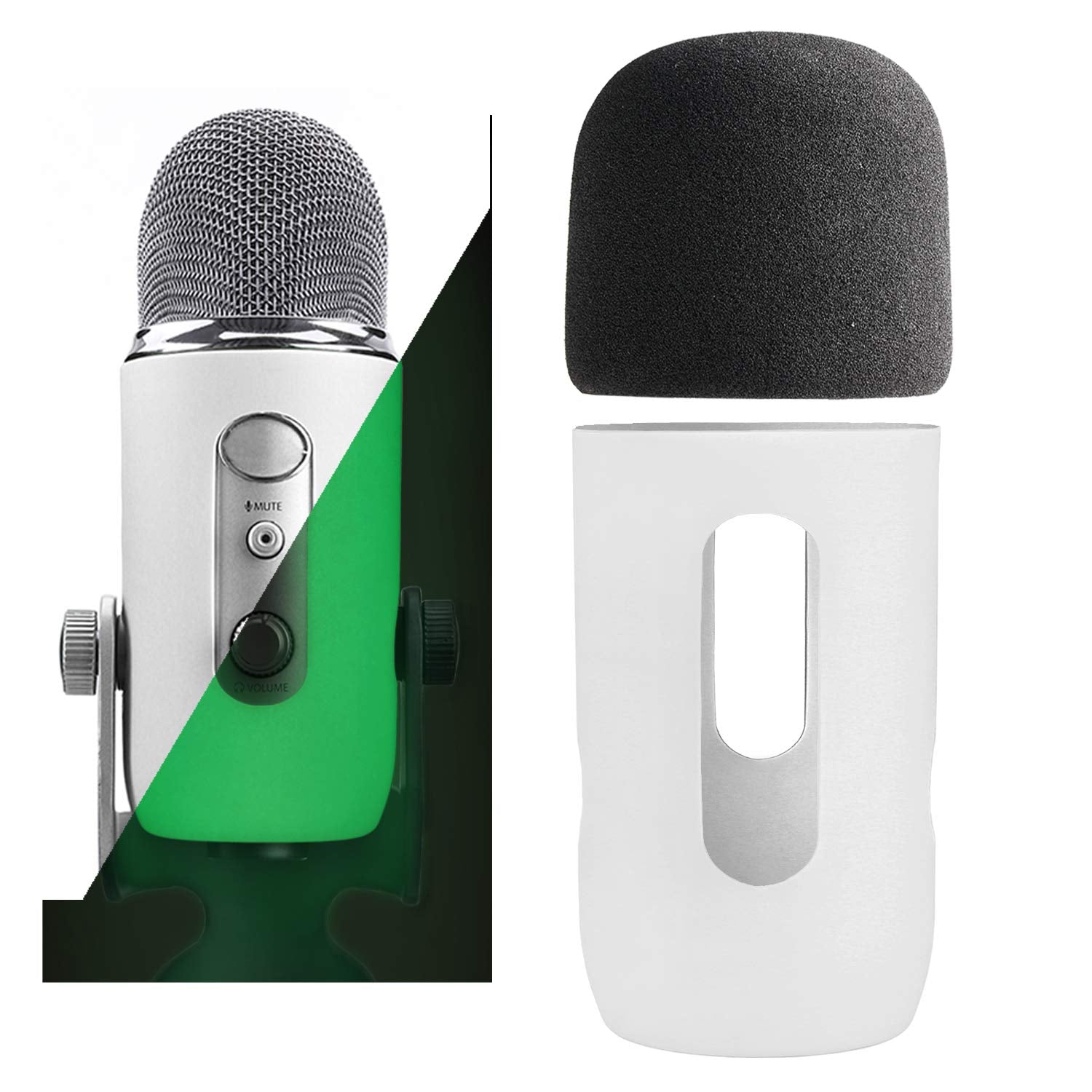 Blue Yeti Mic Cover Pop Filter &Protector, Windscreen Windshield For Blue Yeti, Yeti Pro Condenser Microphones, Windscreen Foam