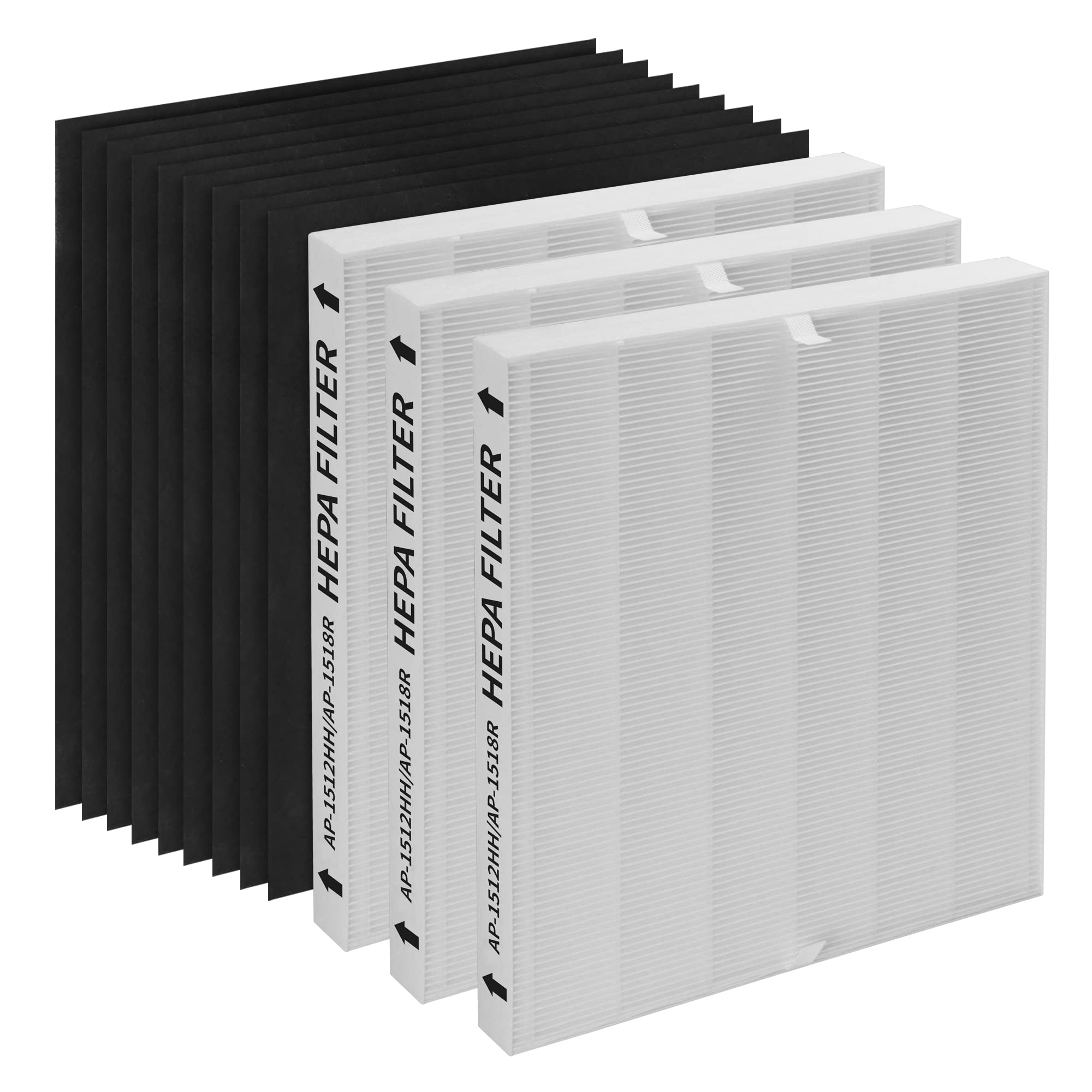 Gokbny 3 Pack Ap 1512Hh True Hepa Replacement Filter, Compatible With Coway Ap 1512Hh Mighty Purifier, Part# 3304899, With 9 Ext