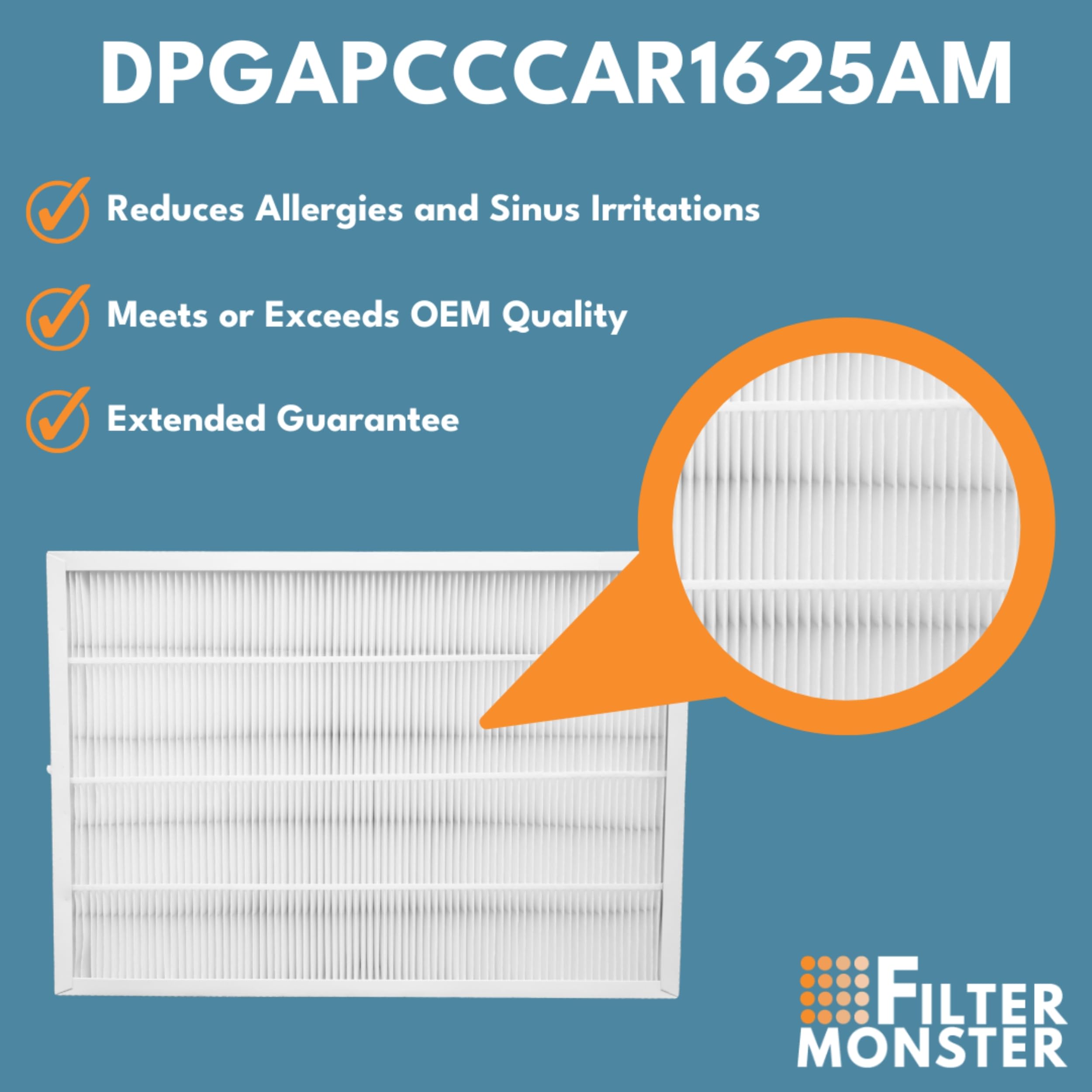 Filter-Monster - Merv 15 Replacement Air Filter Compatible With Bryant/Carrier Gapaaxcc1625 Infinity 16 X 25 Air Purifier - Comp