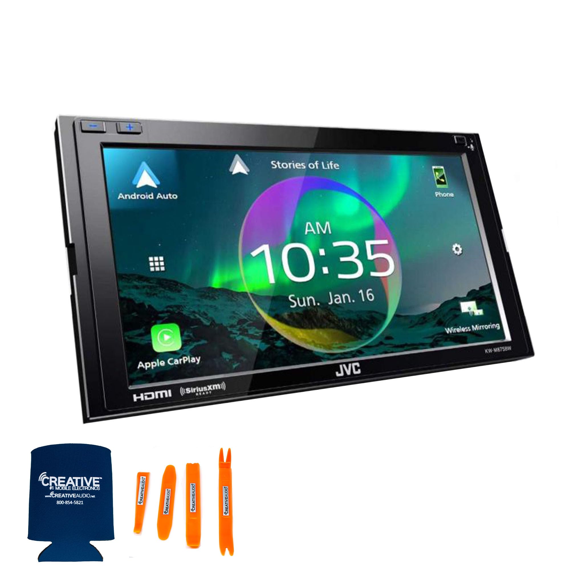 Jvc Kw-M875Bw Multimedia Receiver Featuring 6.8'' Clear Resistive Touch Monitor/Wireless Apple Carplay/Wireless Android Auto/Hdm