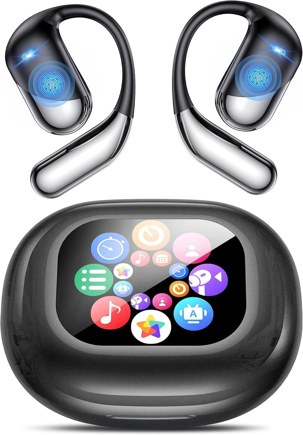 AI RealTime Translation Earbuds, 198 Languages TwoWay Translator Headphones, Bluetooth 6.1 OWS Open Ear Earphones with LCD Tou