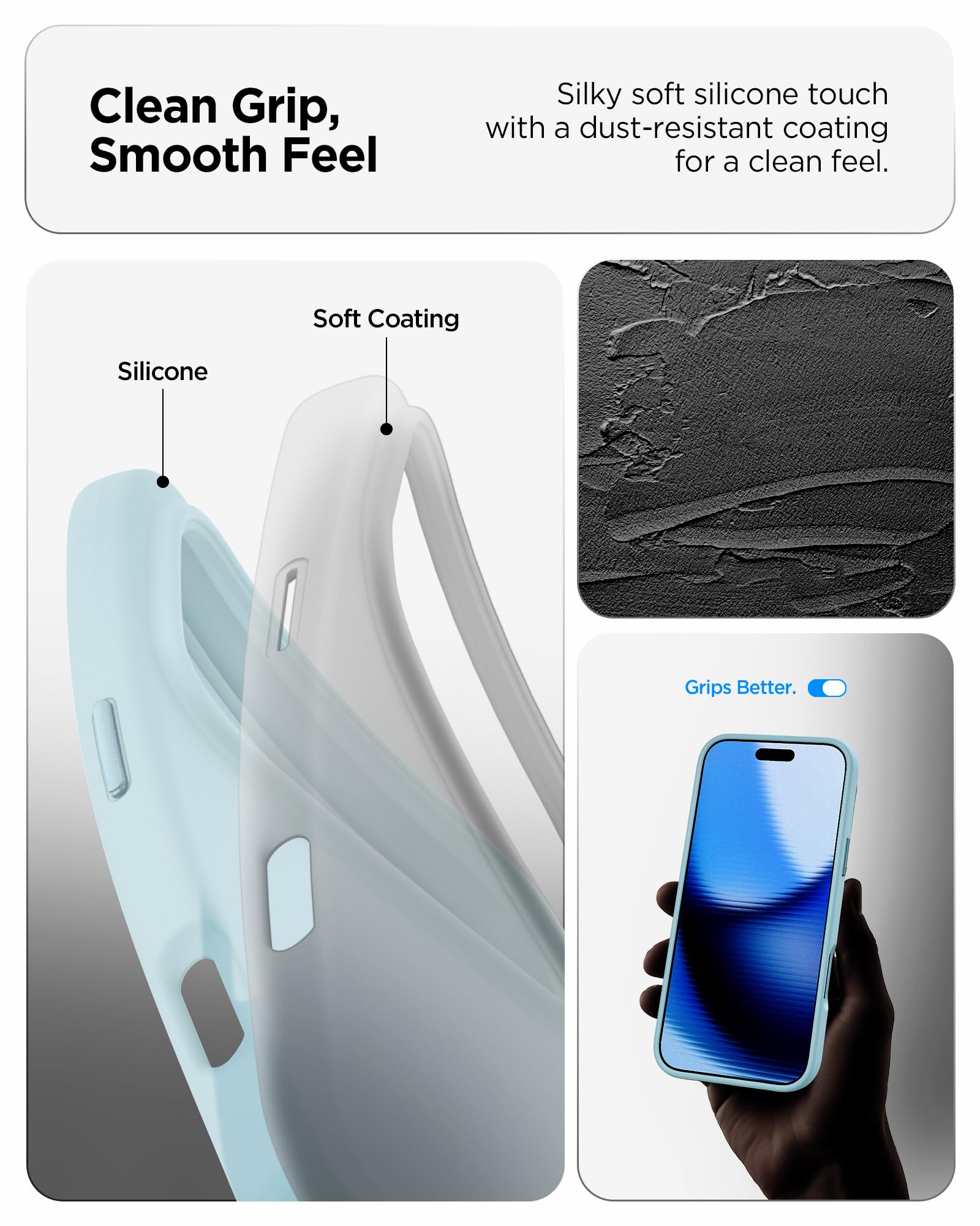 Spigen For Iphone 17 Pro Max Case, Silicone Fit Magfit [Compatible With Magsafe] - Mute Blue