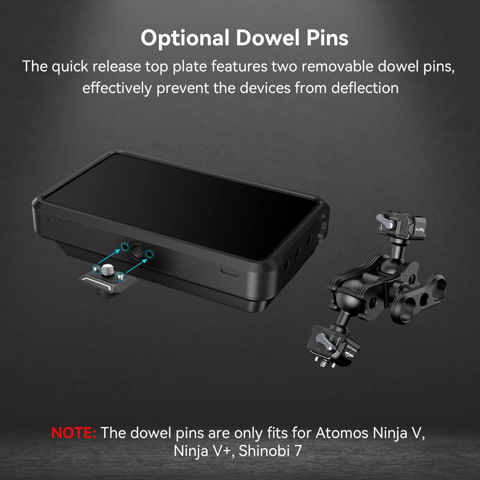 Smallrig Quick Release Ballhead Magic Arm 360 Rotation Articulating Magic Arm With 1/4 Screw, Drop-In Hawklock Camera Clamp For