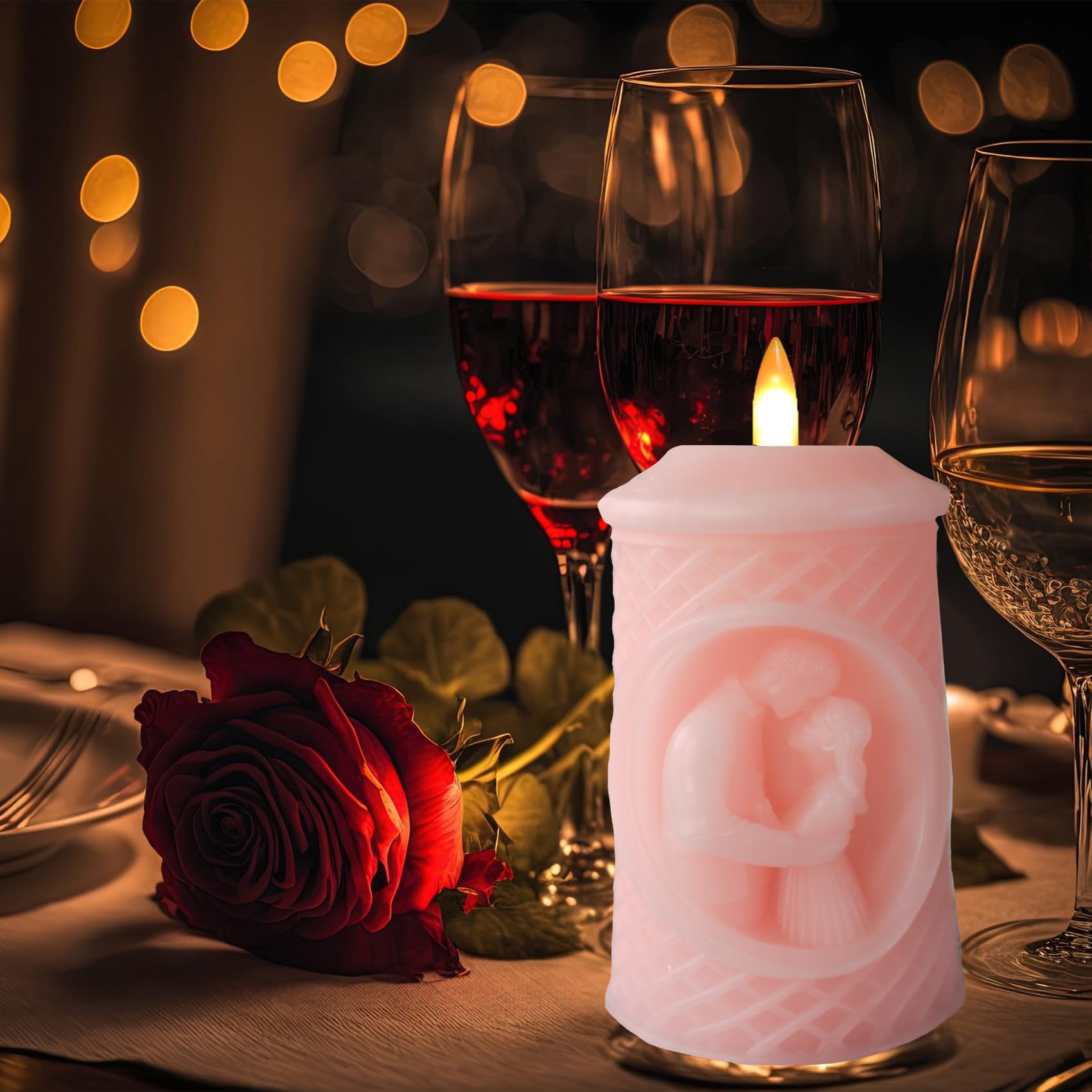 Valentines Day Flameless Led Candles With Timer Flickering Flameless Candles For Romantic Ambiance And Home Decoration