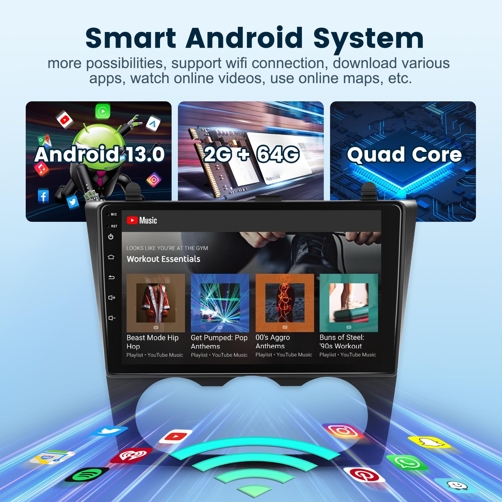 2G+64G Car Radio Stereo For Nissan Altima 2008 2012 With Wireless Carplay Android Auto, 9 Inch Android 13 Touch Screen Hifi Audi