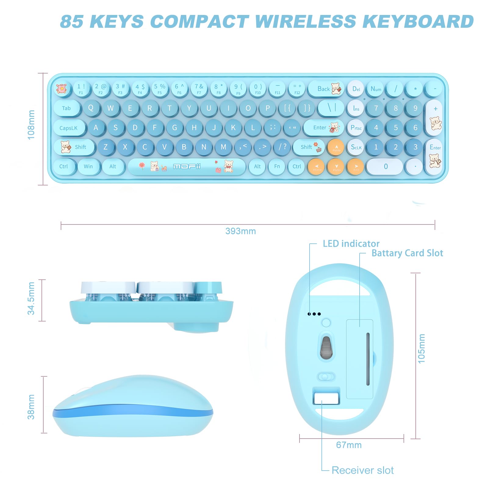 Wireless Keyboard Mouse, 2.4Ghz Compact Quiet Cordless Keyboard And Mouse Combo With Nano Usb Receiver For Windows, Laptop, Pc,