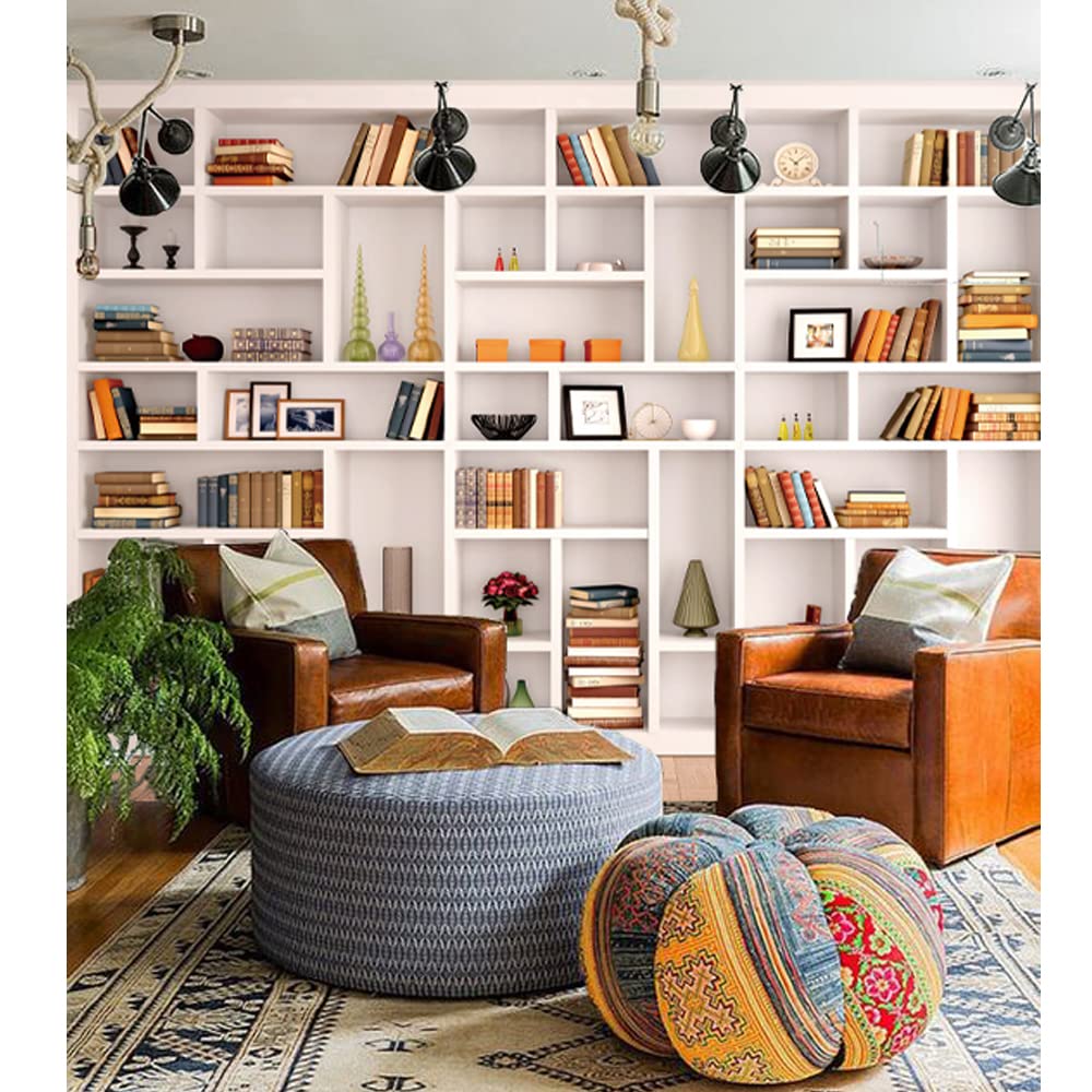 Maijoeyy 7X5Ft White Bookshelf Backdrop Bookcase Backdrops Office Backdrop Video Conference Zoom Backdrop Home Office Decoration