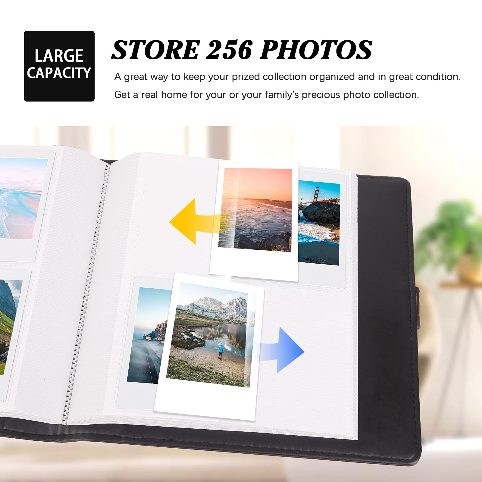 256 Pockets Photo Album For Kodak Mini Shot,Kodak Mini Shot 2 Retro Instant Camera,2X3 Photo Paper (2.1'X3.4') (Black)