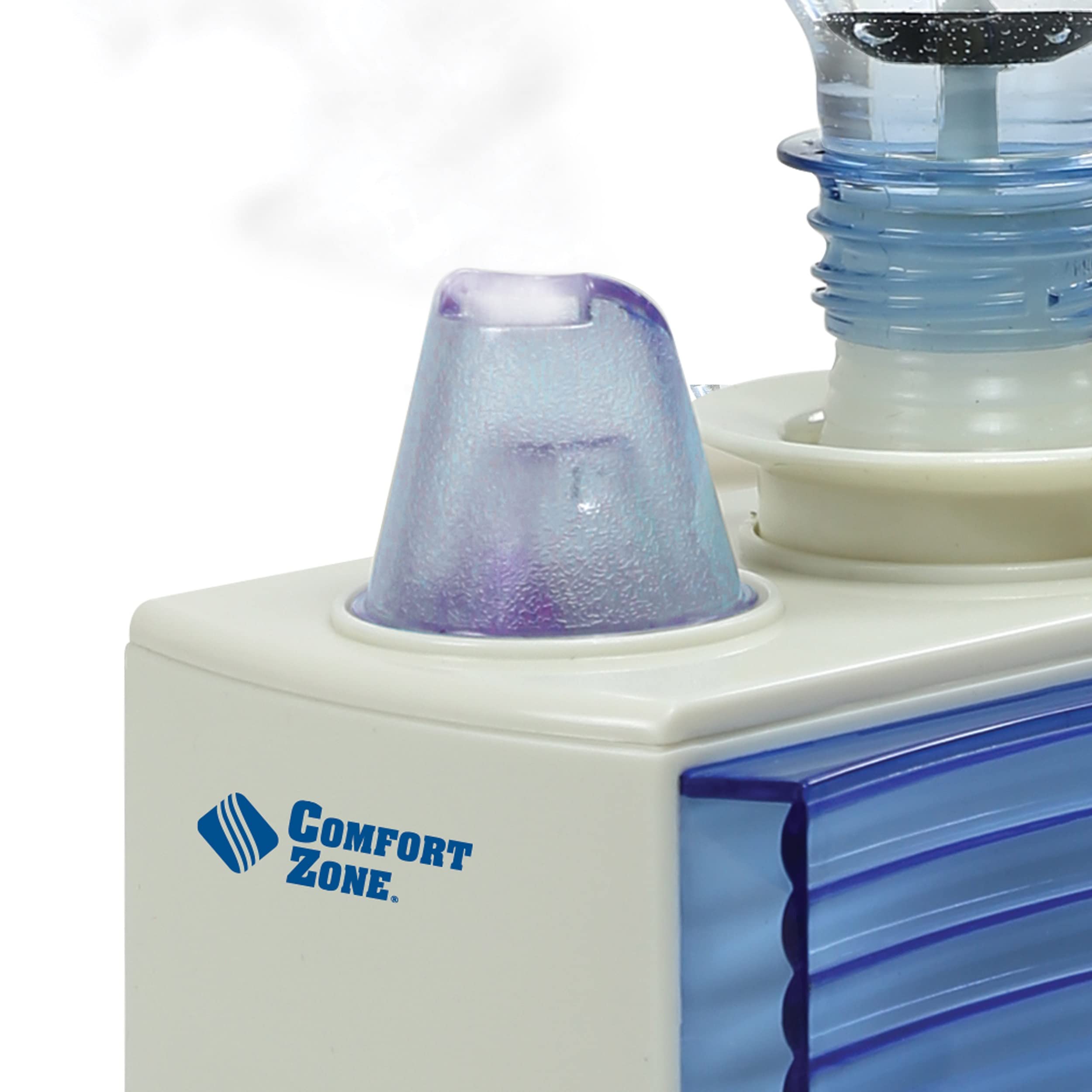 Comfort Zone Ultrasonic Turn Bottle Into Into Personal Portable Humidifier   6 Hour Operation   Whisper Quiet, Travel, White