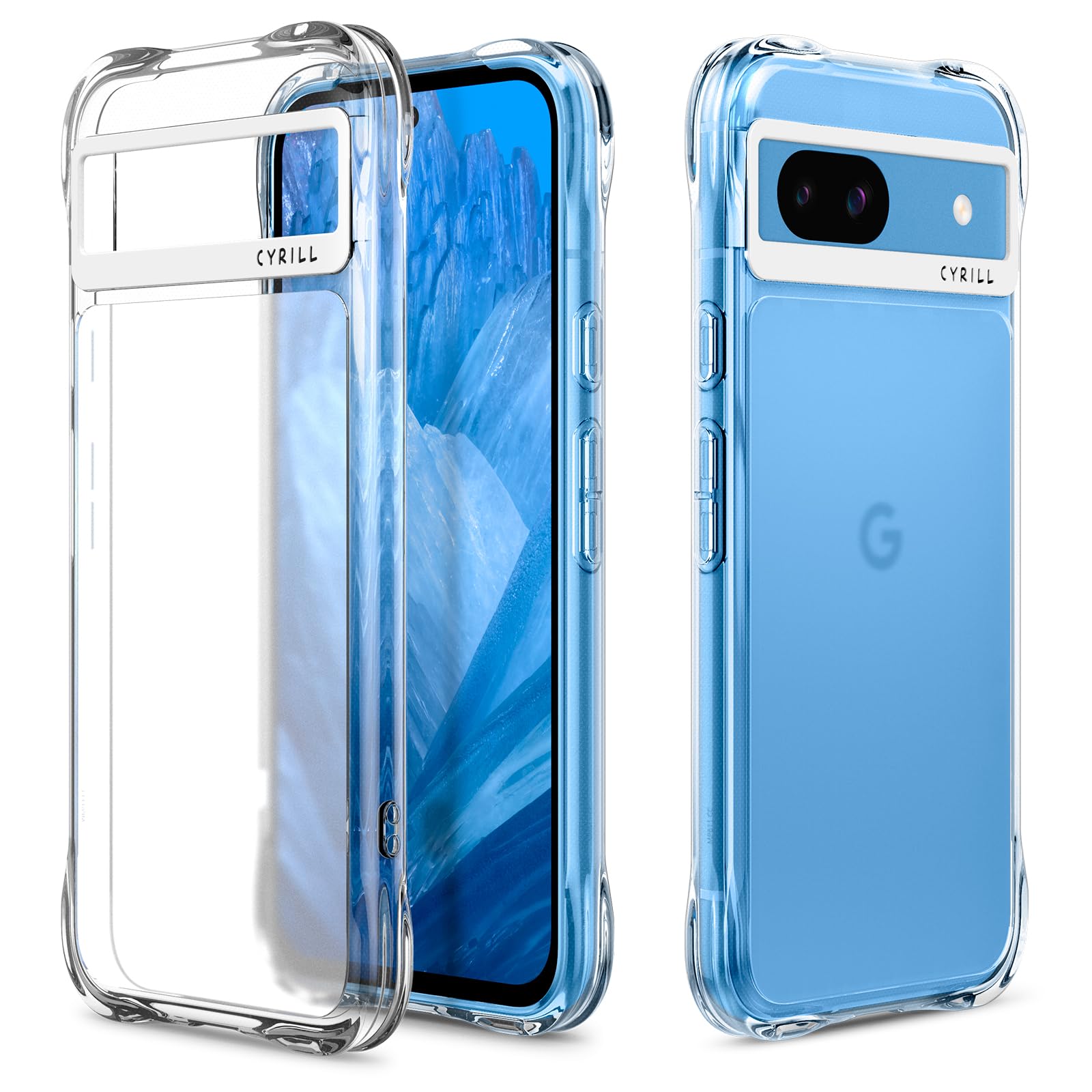 Cyrill Cecile Compatible With Google Pixel 8A Case Clear, Matte Frosted [Anti Fingerprint] Shock Absorbent Bumpers Protective Ph