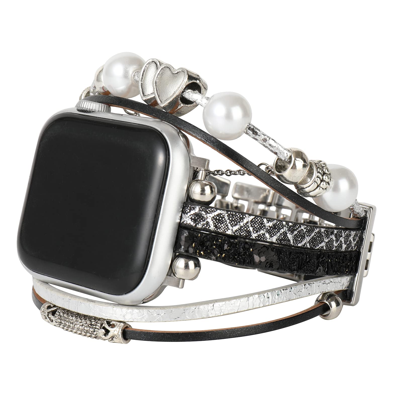 Bovipo Compatible With Apple Watch Band 45Mm 44Mm 42Mm 41Mm 40Mm 38Mm 49Mm,Iwatch Series 9/8/7/Se/6/5/4/3/2/1/Ultra, Leather Bra