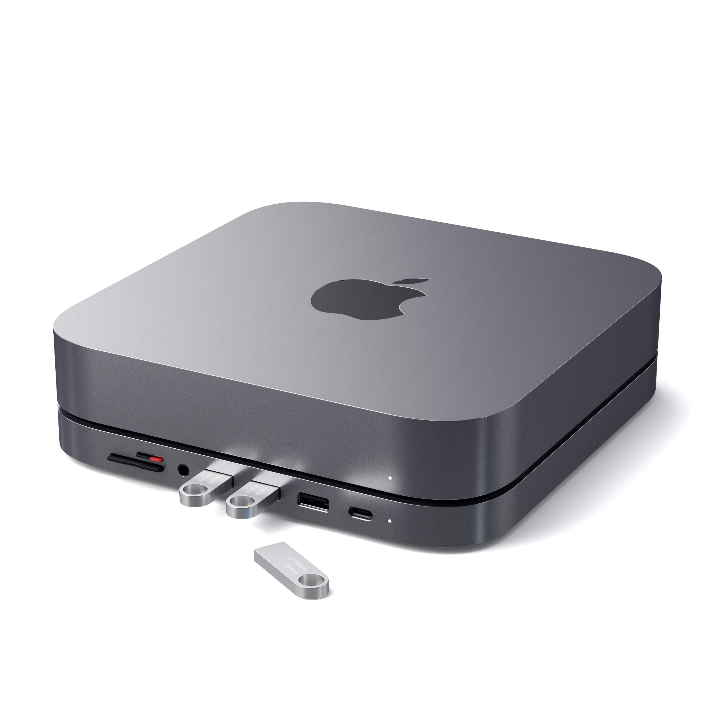 Satechi Usb C Hub   Type C Aluminum Stand & Hub   Usb C Data Port, Micro/Sd Card Readers, Usb 3.0 & Headphone Jack Port   For M2