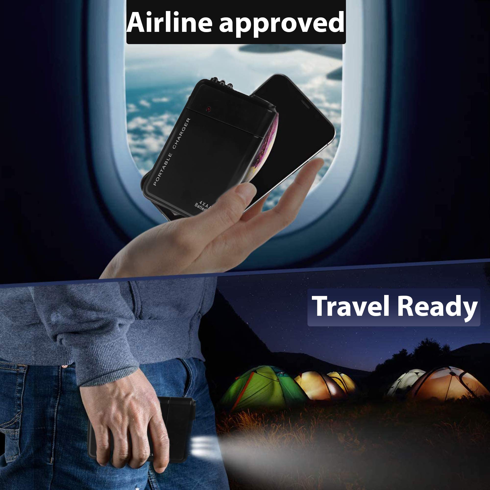 Success4Sport Portable Aa Battery Travel Charger Works For Motorola Moto E5 Cruise And Emergency Re Charger With Led Light! (Tak