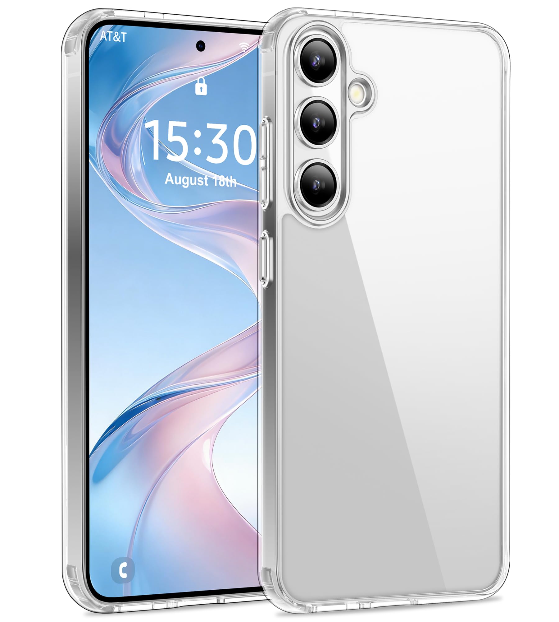 USLAI Case for Samsung Galaxy S24, Anti-Yellowing, Crystal Clear Back, Shockproof & Military-Grade Drop Protection - Transparent