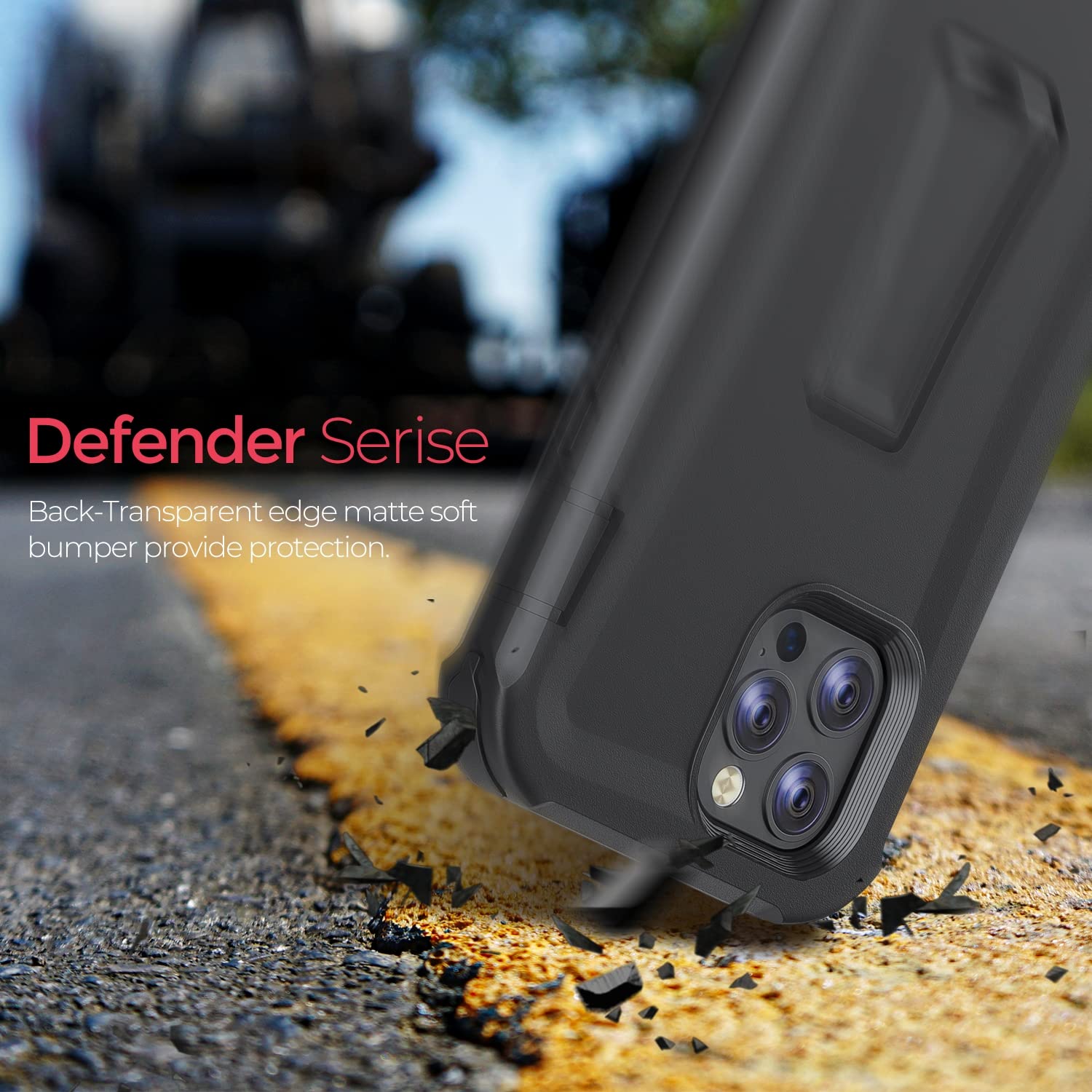 Oribox Case Compatible With Iphone 13 Pro Case, Heavy Duty Shockproof Anti Fall Case With Belt Clip