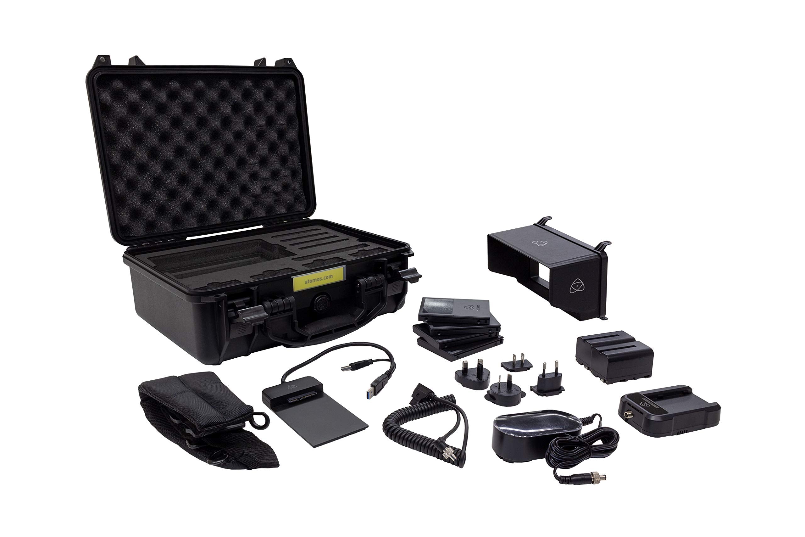 Atomos Shogun 7 Accessory Kit for Shogun 7-Inch Monitor, Includes Batteries, Charger,Docking Station,Cable,Adapter, Caddies, Sun