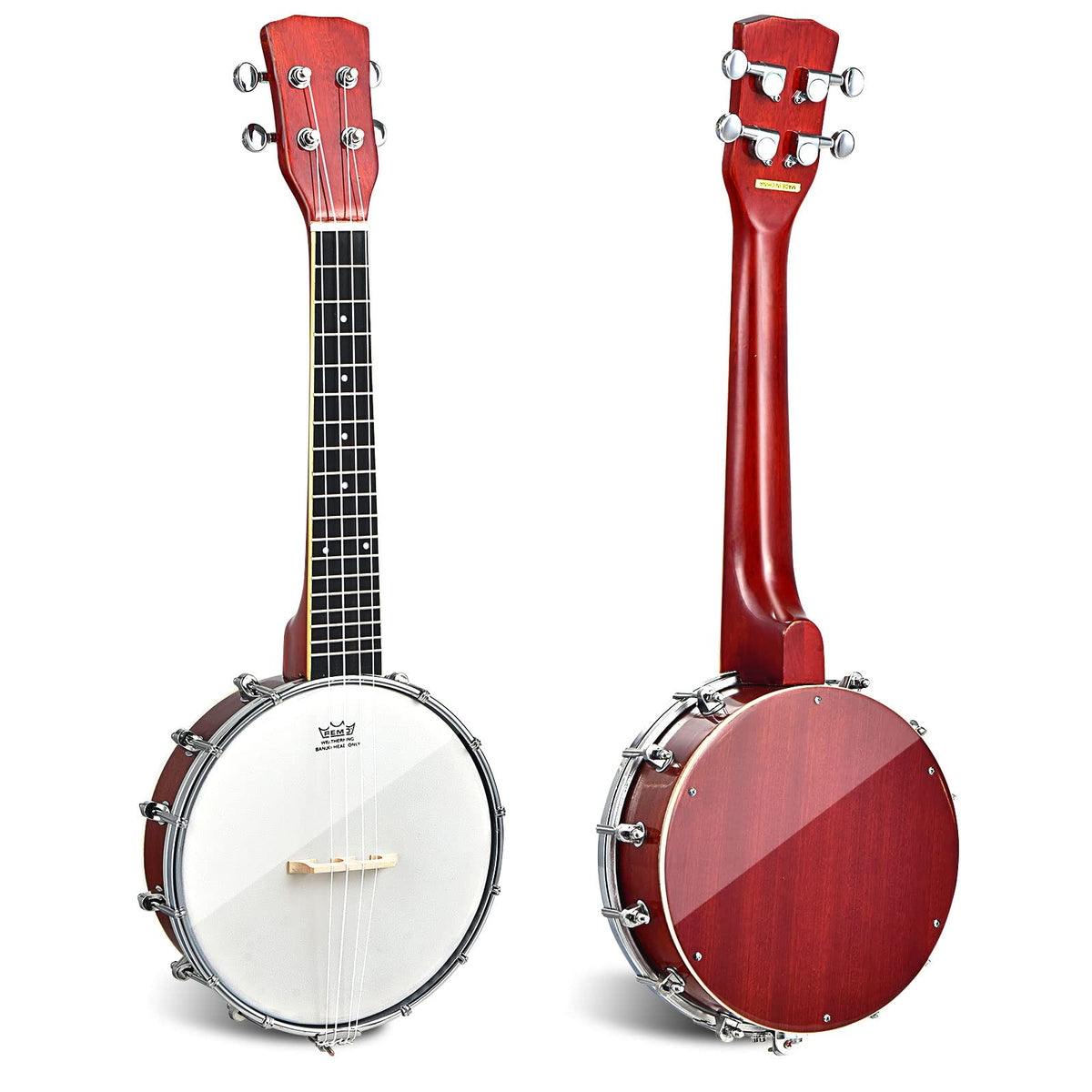 Costzon 4 String Banjo, Concert 24 Inch Closed Solid Back Banjo Ukulele W/Gig Bag, Polish Clothing, Travel Resonate Banjolele Ki