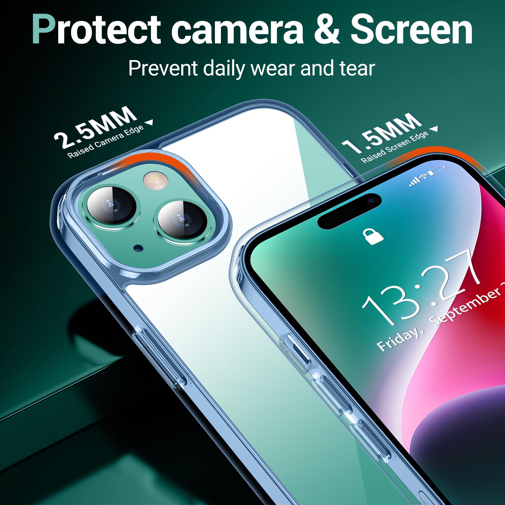 Temdan Compatible With Iphone 15 Plus Case 6.7Inch Crystal Clear,[Non Yellowing] [Ultra Slim][Military Grade Drop Protection] Sh