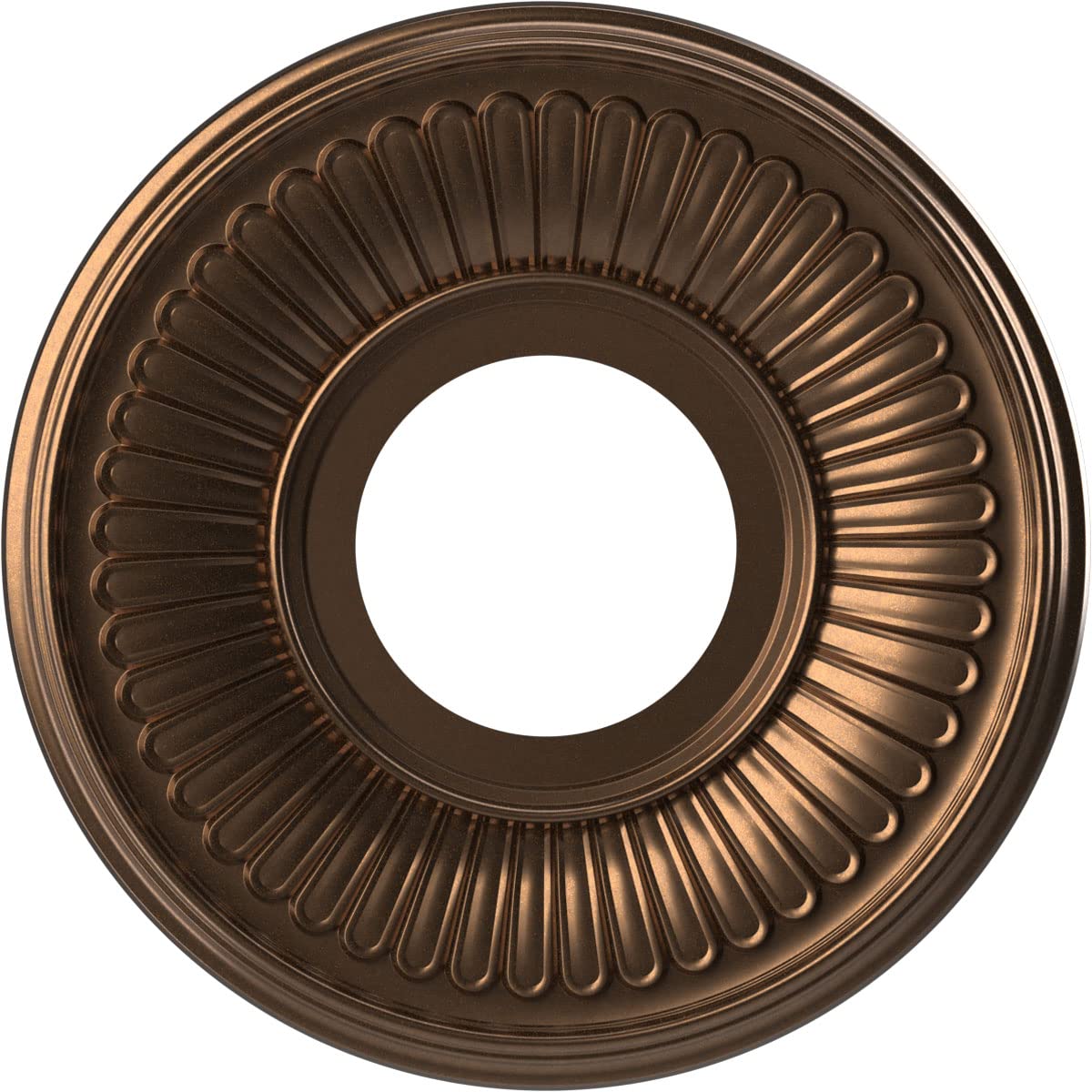 Ekena Millwork CMP10BECAB Berkshire Thermoformed PVC Ceiling Medallion (Fits Canopies up to 4 1/2), 10OD x 3 1/2ID x 3/4P, Metal