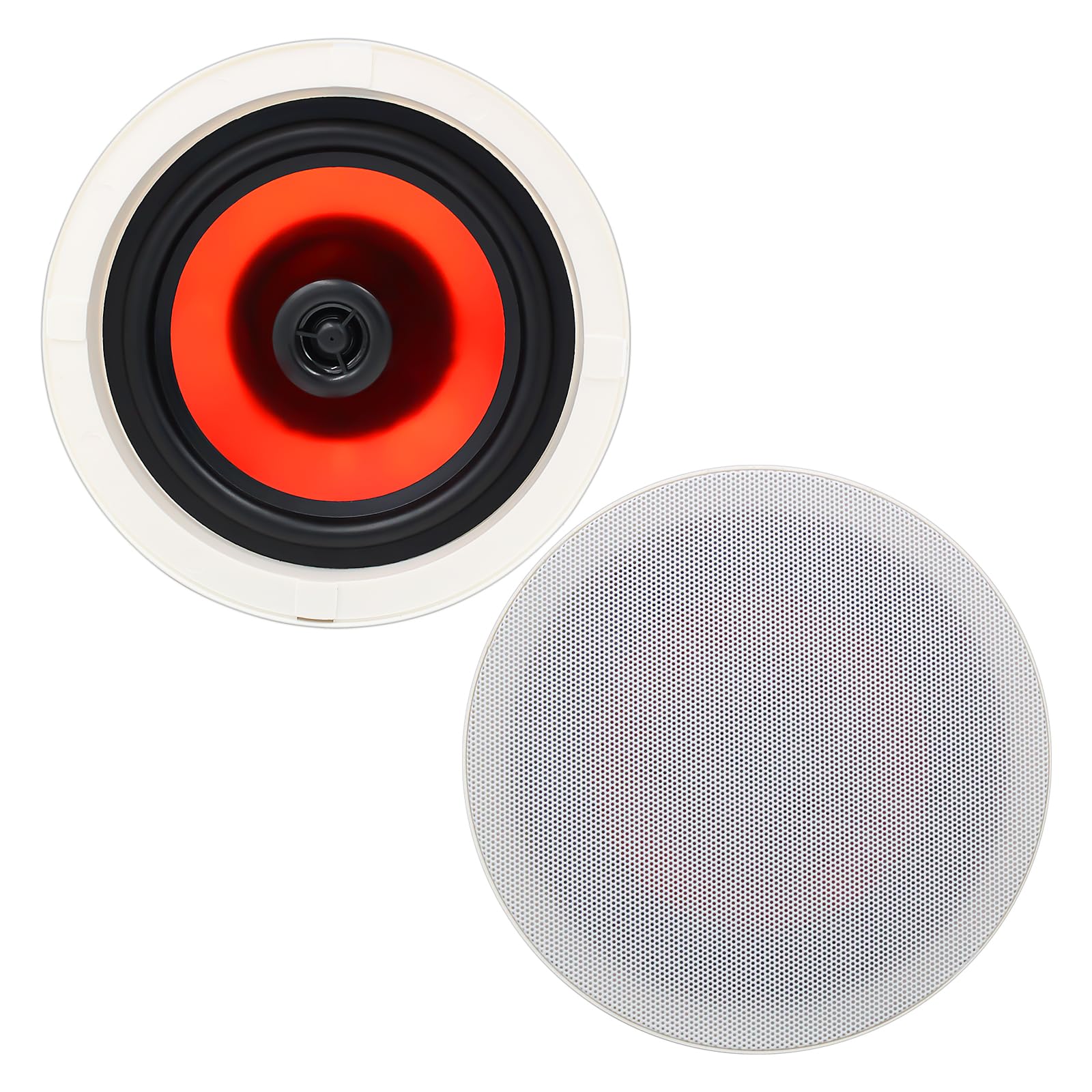 Herdio 6.5 Flush Mount in-Ceiling Speakers 2-Way Passive Speaker System 300 Watts Great for Humid Indoor Outdoor, Kitchen,Bedroo