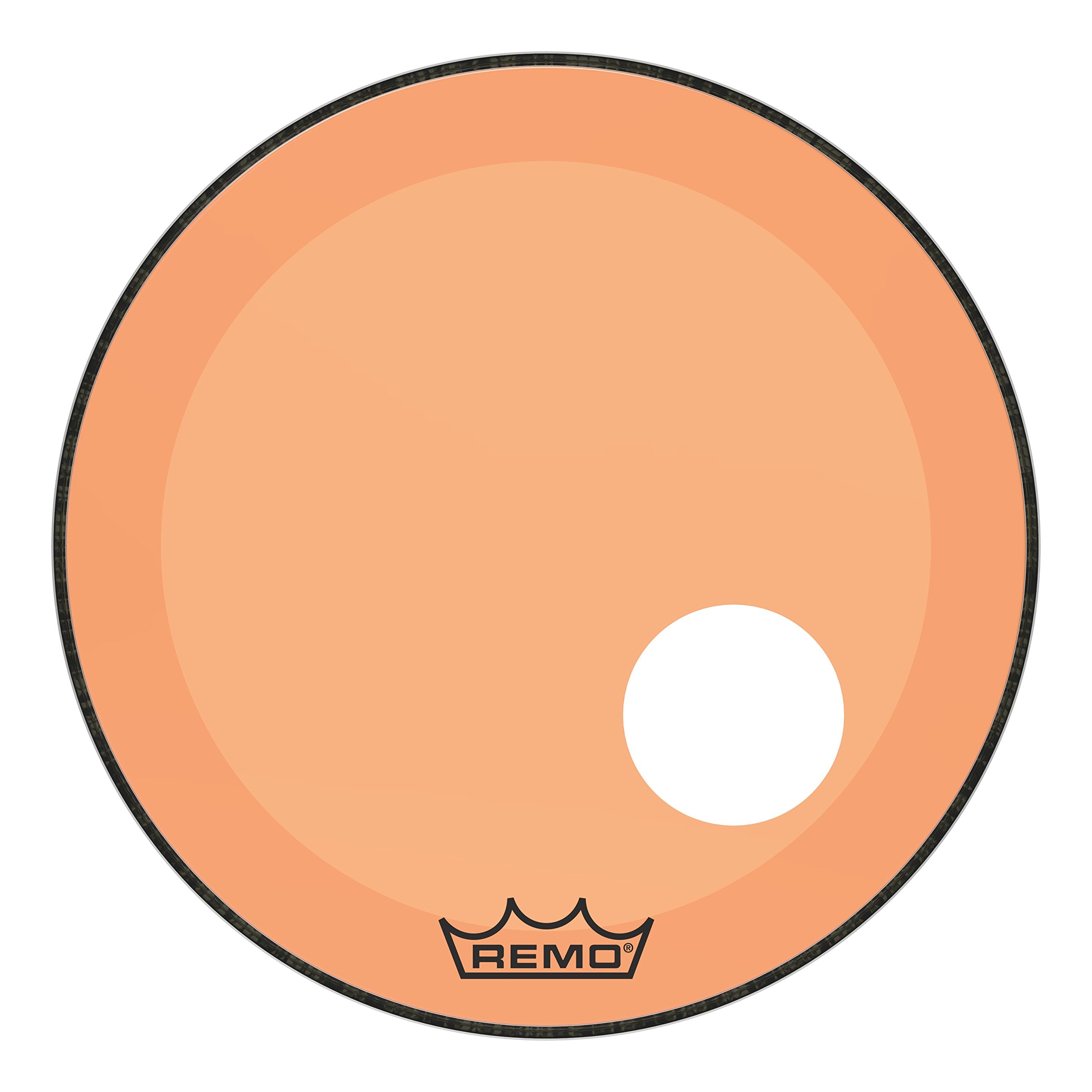 Remo Powerstroke P3 Colortone Orange Bass Drumhead, 22', 5' Offset Hole