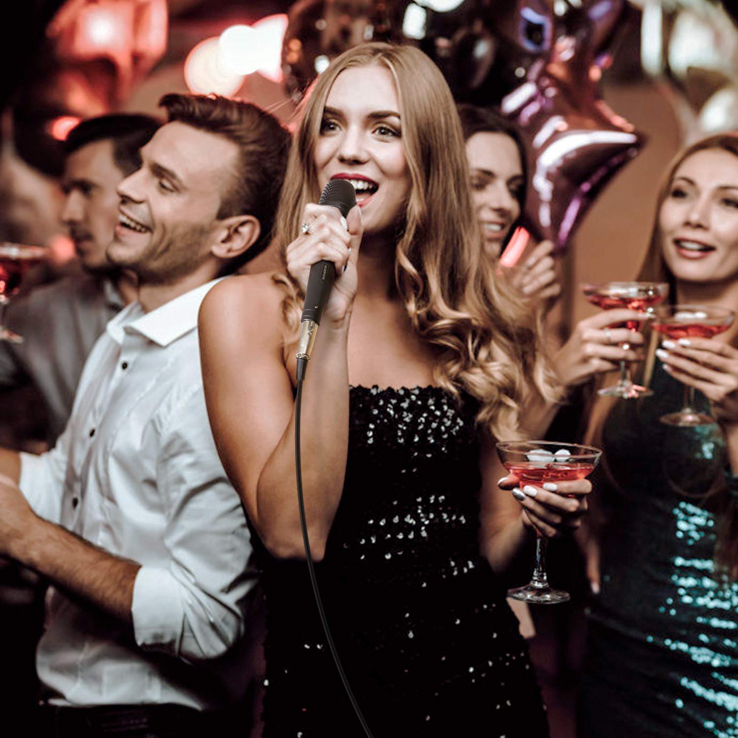 Tonor Dynamic Karaoke Microphone For Singing With 5M Xlr Cable, Metal Handheld Mic Compatible With Karaoke Machine/Speaker/Amp/M