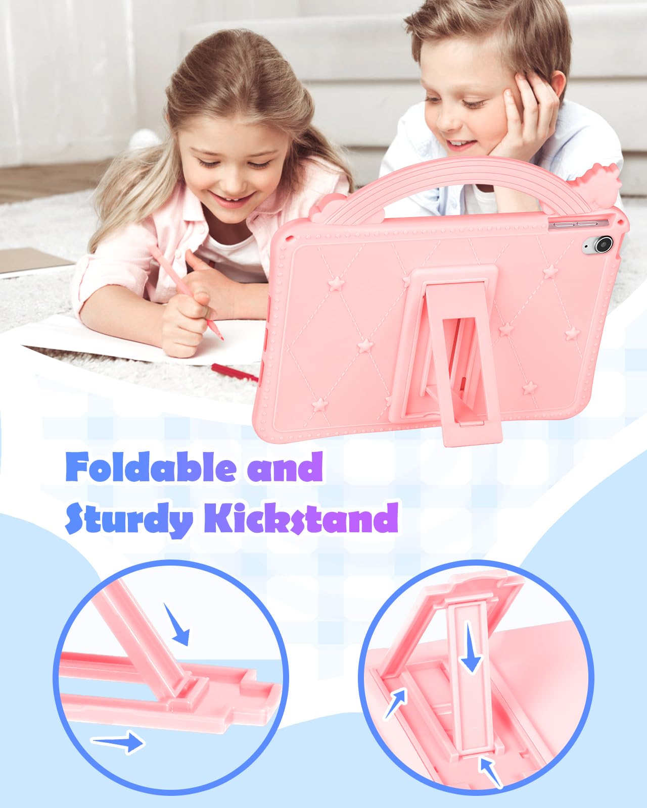 Wazzasoft For Ipad 10Th Generation Case 10.9 Inch For Girls Cute Girly Cartoon Kawaii Pretty 3D Design Cover With Stand & Strap