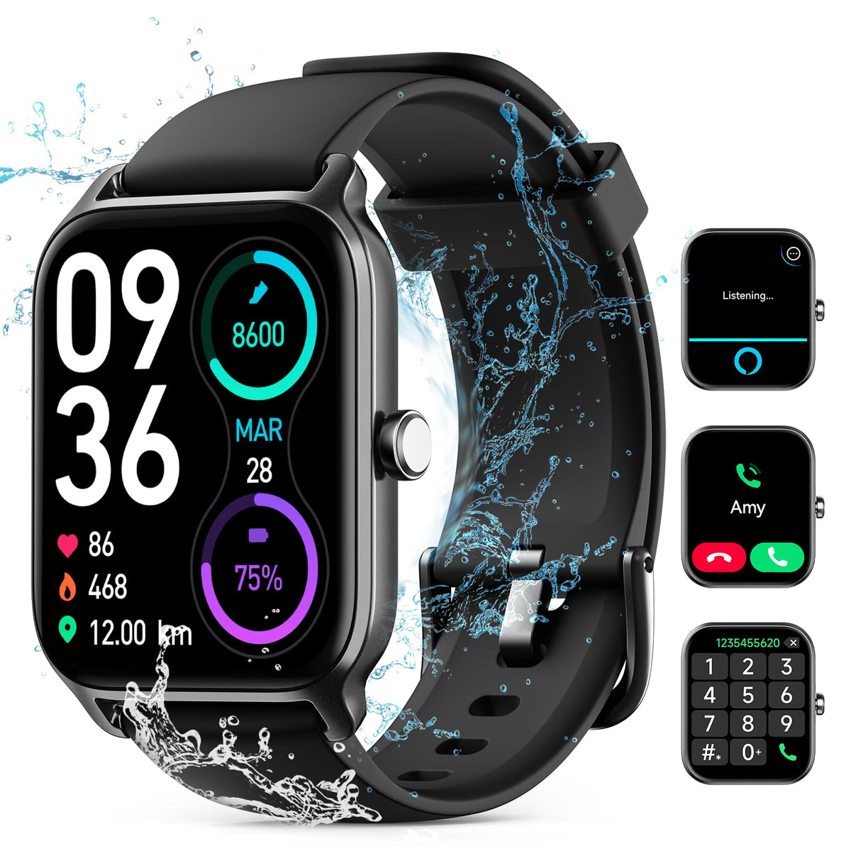 Smart Watch For Women Men, Smartwatch 1.8 ' ' Alexa Fitness Tracker Ip68 Waterproof Smart Watches For Women Compatible For Andro