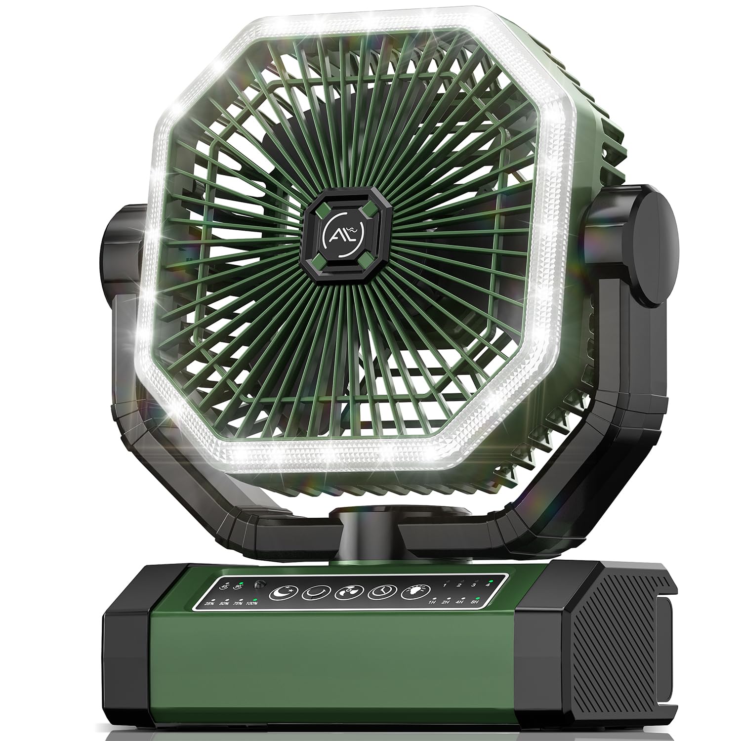 Portable Fan 24000mAh Battery Powered with Remote & LED, 4 Speed Strong Airflow, Desk/Camping/Outdoor/Gym Fan for Office Travel 