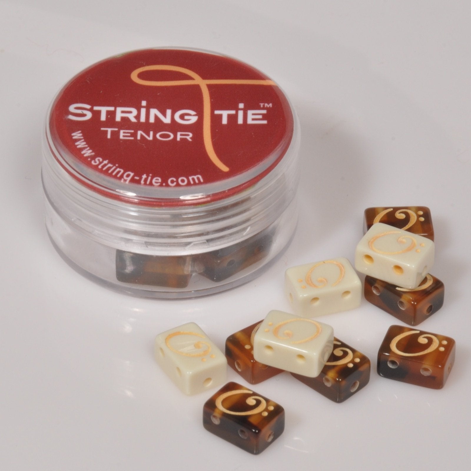 Tenor String Tie Tailpiece Bridgebeads Set For Ukulele, Amber Color Bridge Beads.