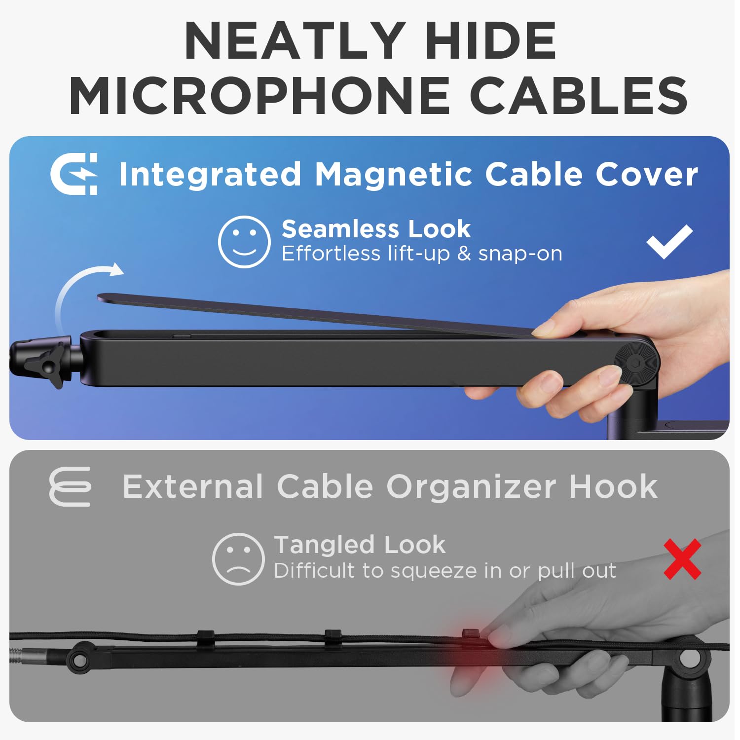 Innogear Microphone Boom Arm, 360 Rotatable Low Profile Mic Stand With Magnetic Cable Management Desk Mount For Fifine Am8 K669B