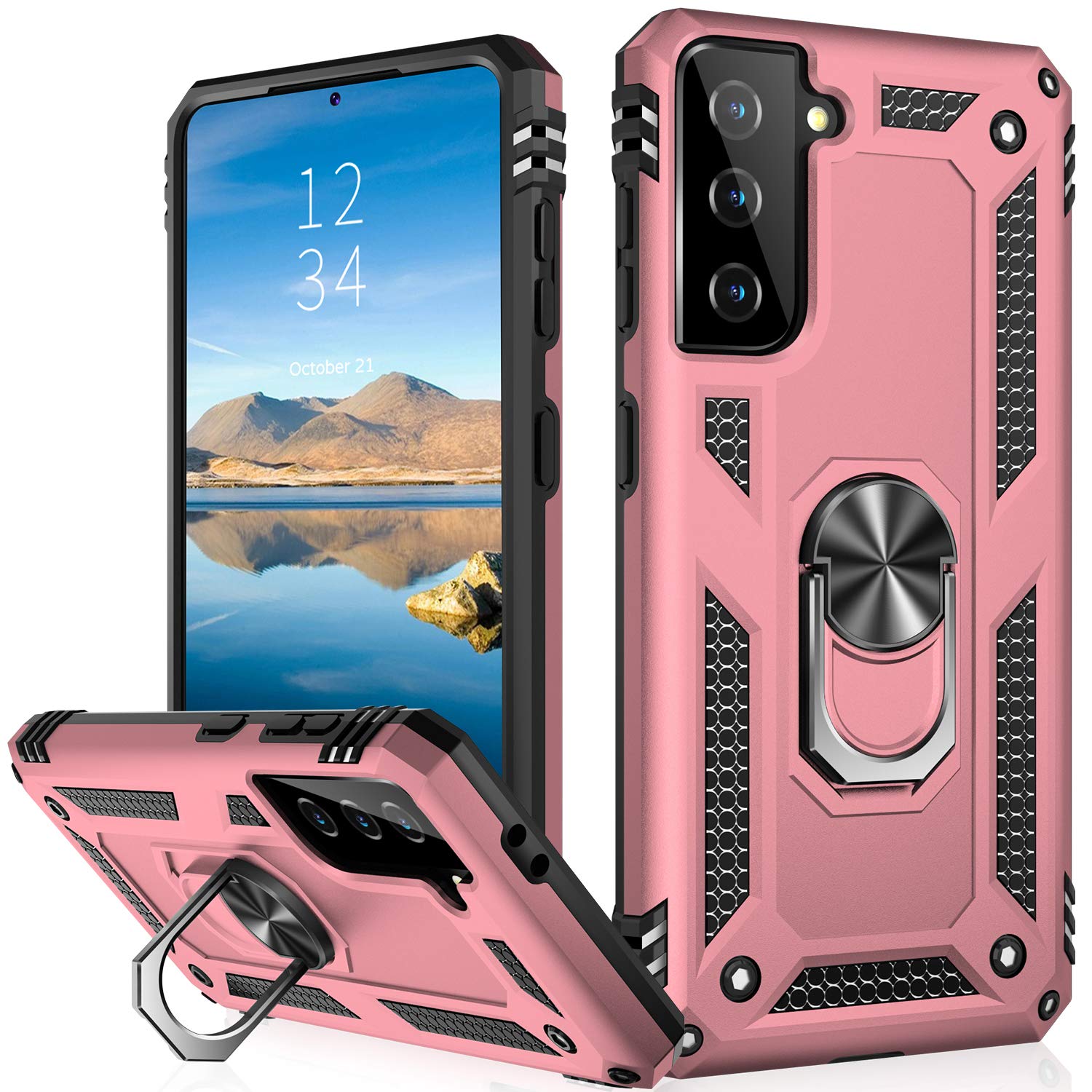 Ikazz Galaxy S21 Plus Case,Samsung S21 Plus Cover Military Grade Shockproof Heavy Duty Protective Phone Case Pass 16Ft Drop Test