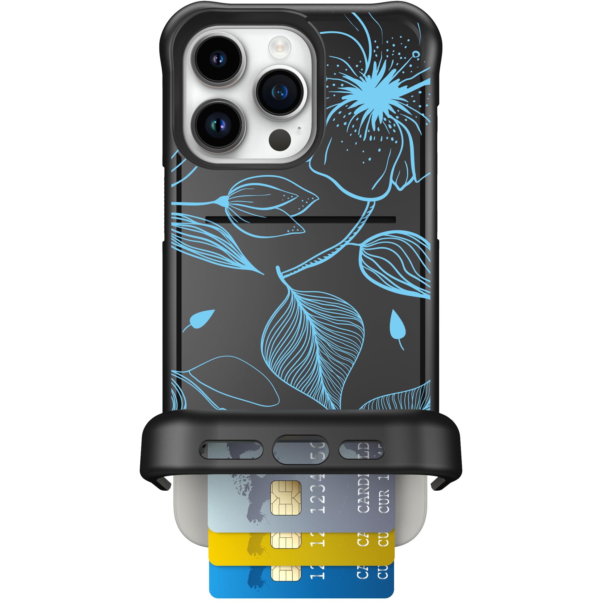 Scooch for iPhone 15 Pro Max Case with Card Holder, Wingmate Wallet Case with Hidden Card Slot and RFID Protection, Holds 3 to 4