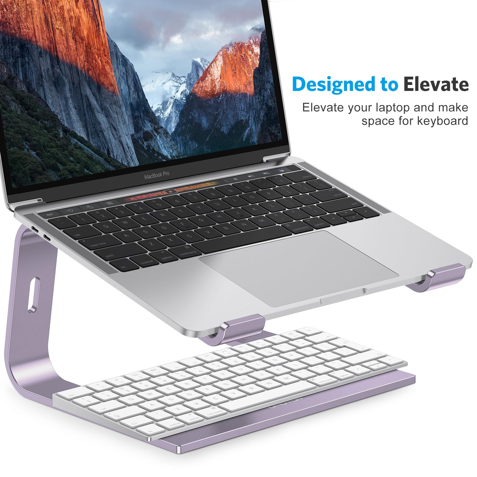 Omoton Laptop Stand, Detachable Laptop Mount, Aluminum Laptop Holder Stand For Desk, Compatible With Macbook Air/Pro, Dell, Hp And All Laptops (11 16 Inch), Purple